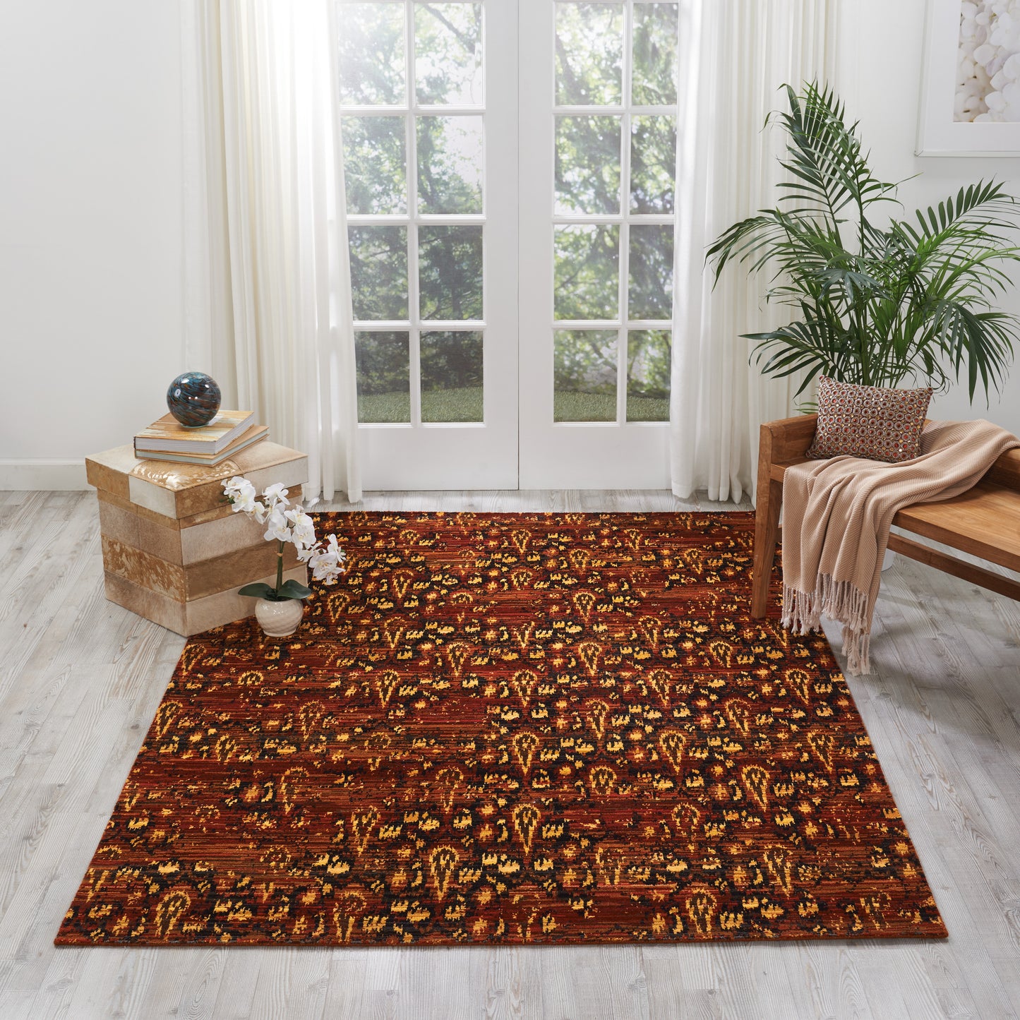 Nourison Home Rhapsody RH014 Flame  Transitional Loom Rug