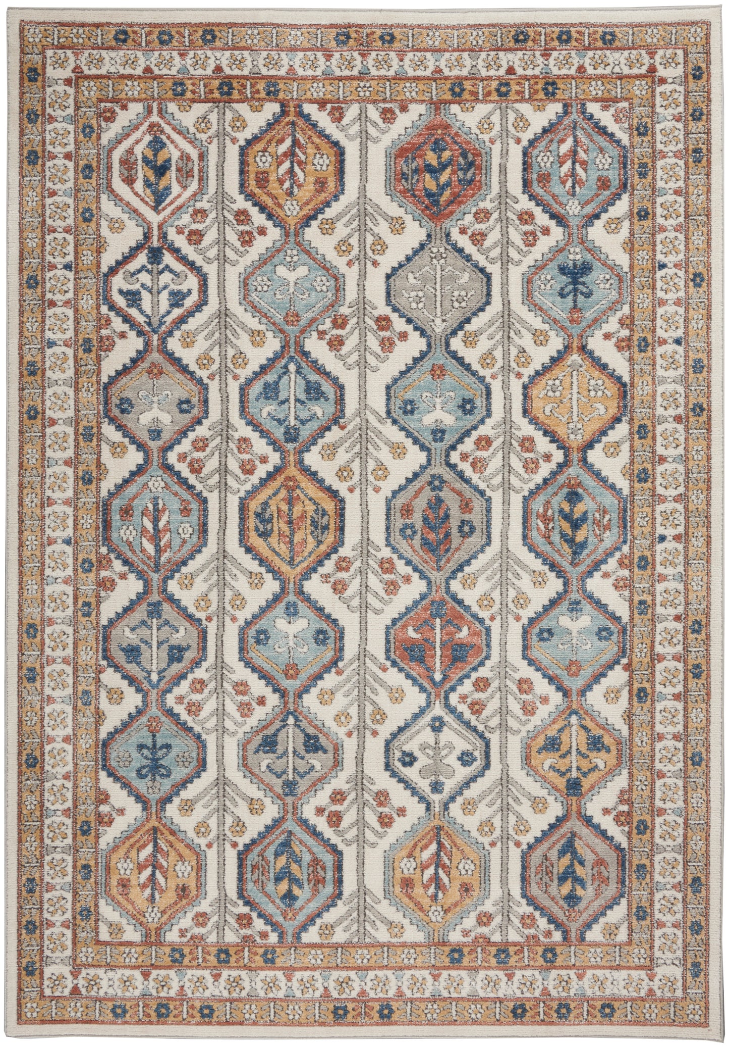 Nourison Home Quarry QUA15 Ivory Multi  Contemporary Machinemade Rug