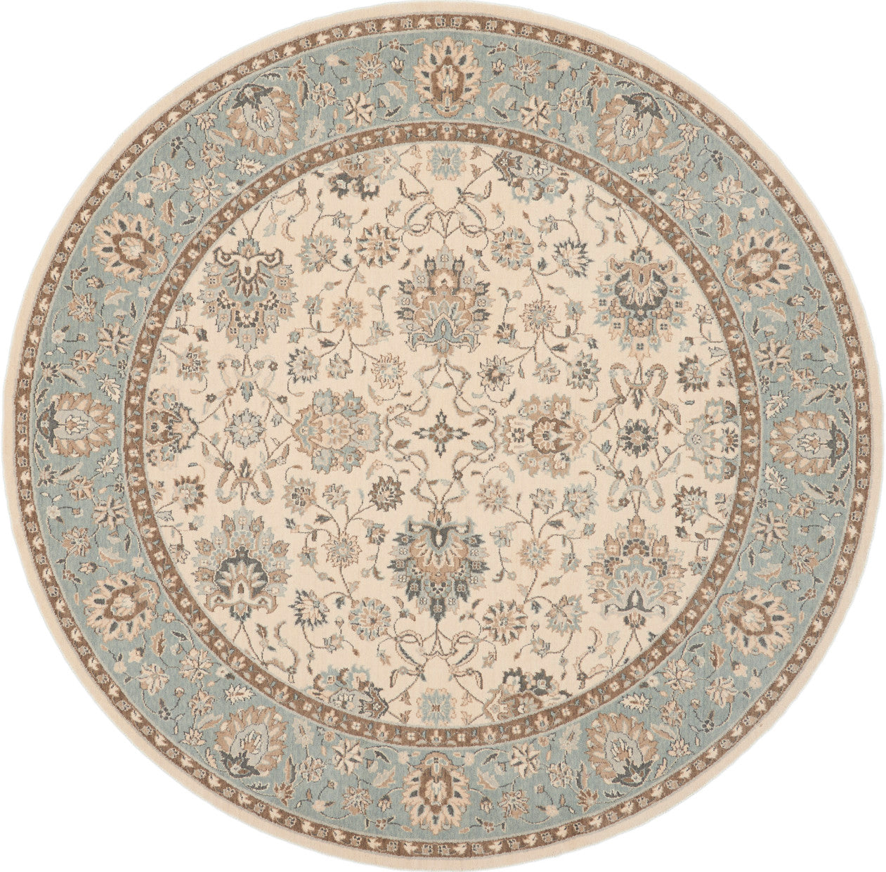 Nourison Home Living Treasures LI16 Ivory Aqua  Traditional Loom Rug