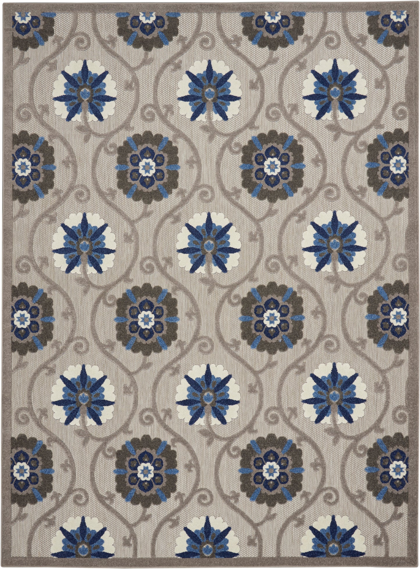 Nourison Home Aloha ALH19 Grey Blue  Contemporary Machinemade Rug