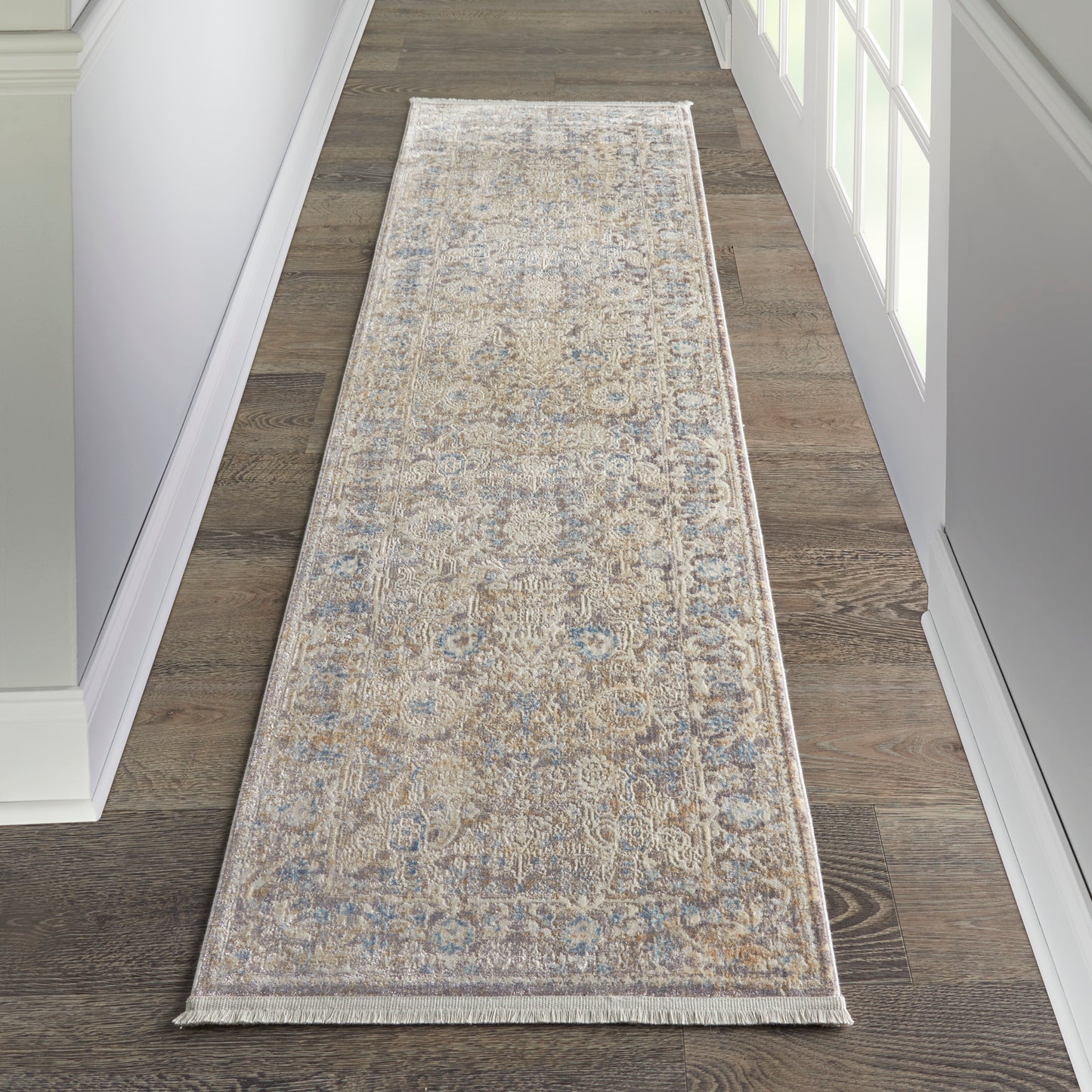 Nourison Home Lustrous Weave LUW01 Ivory Blue   Machinemade Rug