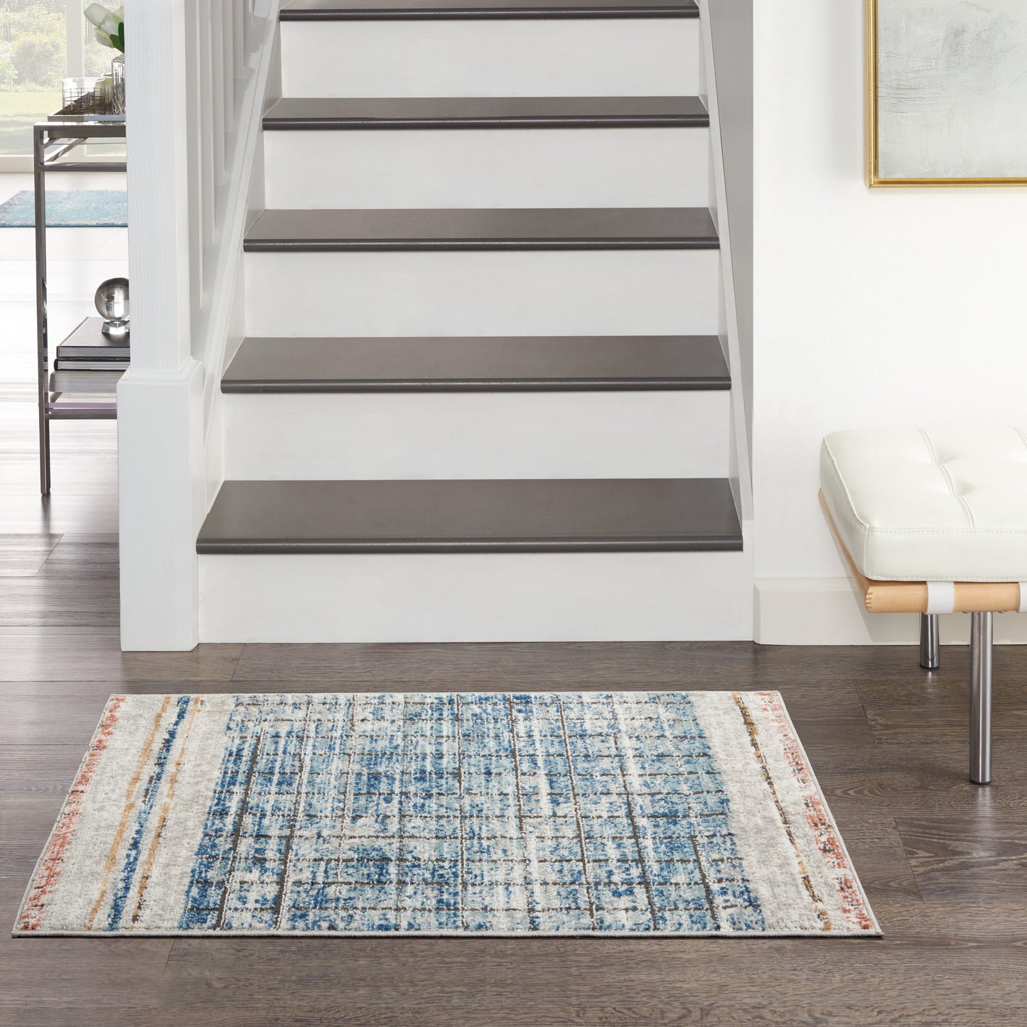 Nourison Home Quarry QUA13 Blue  Contemporary Machinemade Rug