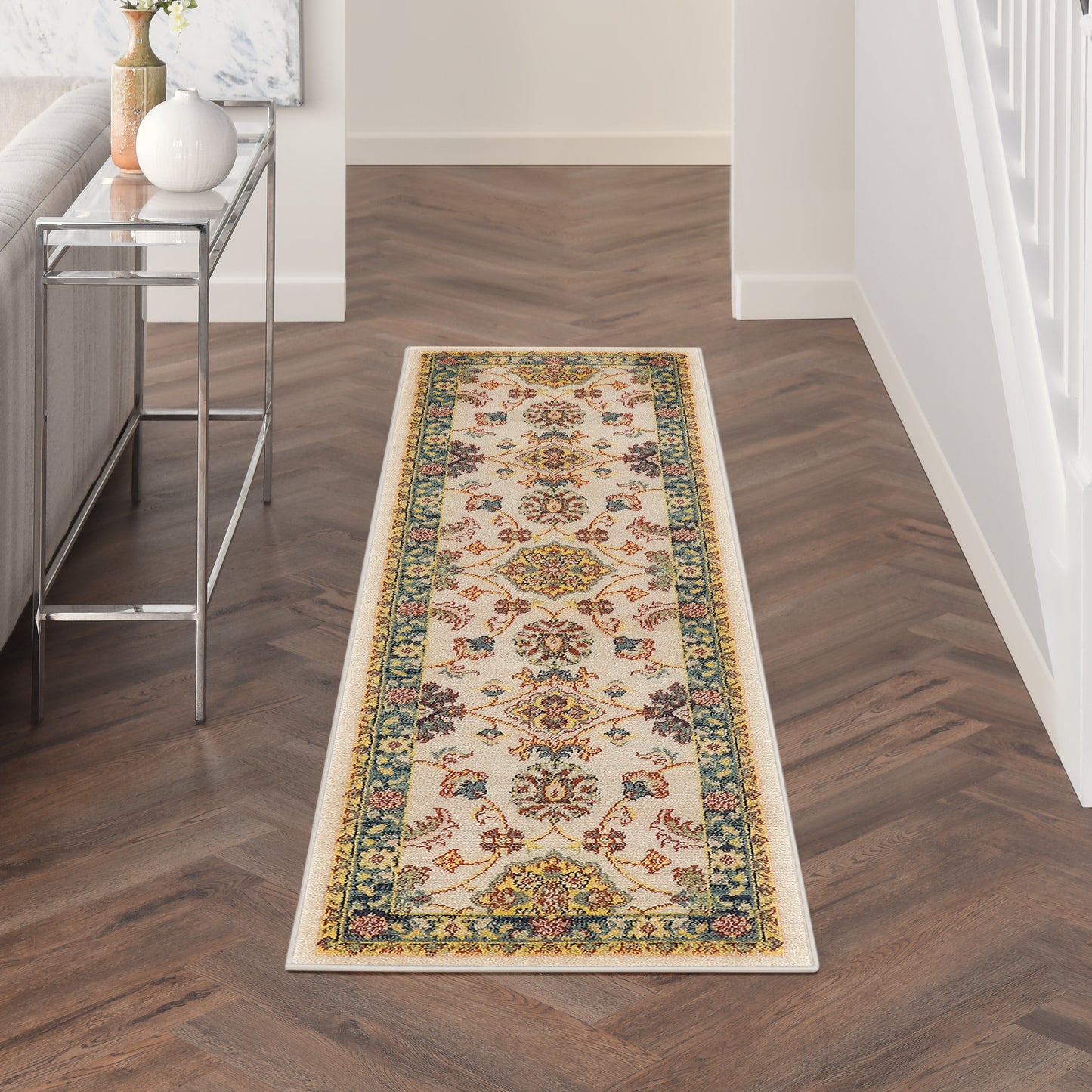 Nourison Home Nourison Essentials NRE05 Ivory Gold  Traditional Machinemade Rug