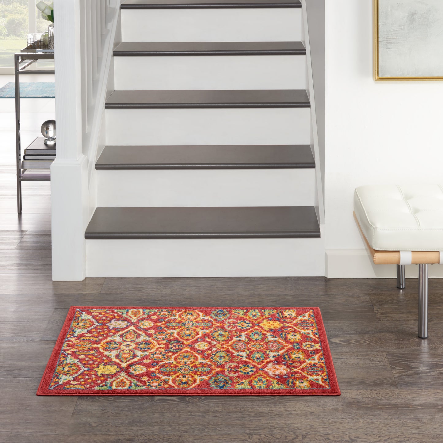 Nourison Home Allur ALR03 Red Multicolor  Transitional Machinemade Rug