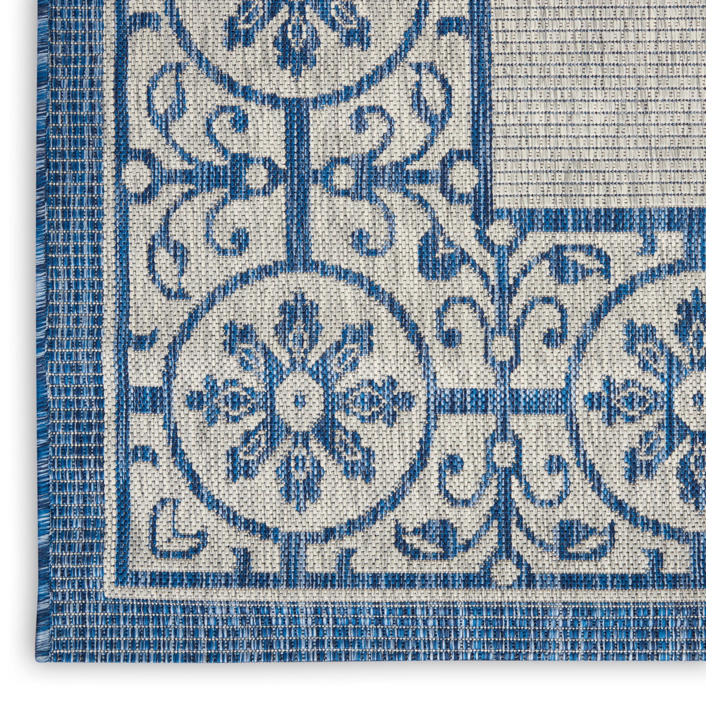 Nourison Home Country Side CTR03 Ivory Blue  Transitional Machinemade Rug