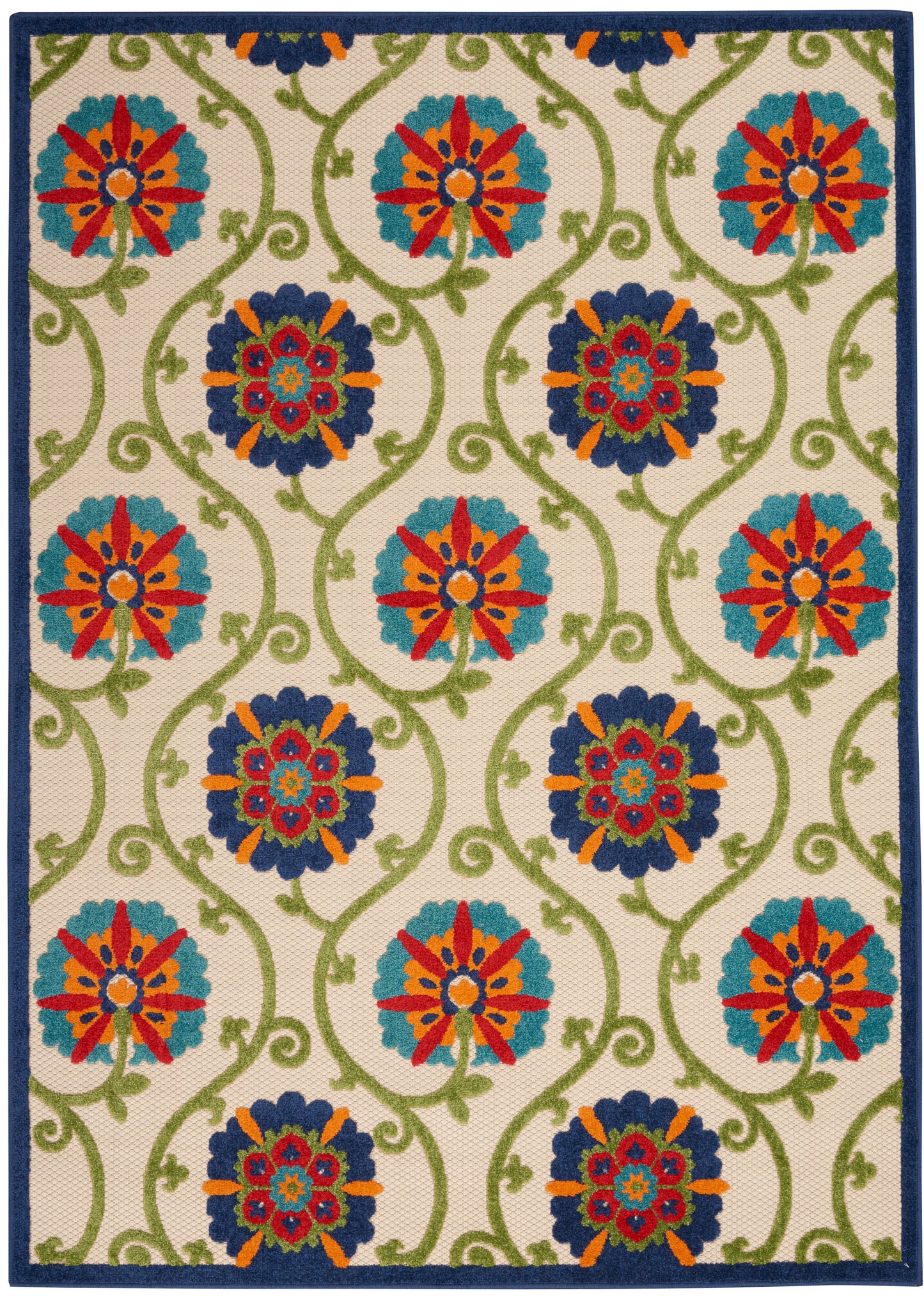 Nourison Home Aloha ALH19 Blue Multicolor  Contemporary Machinemade Rug