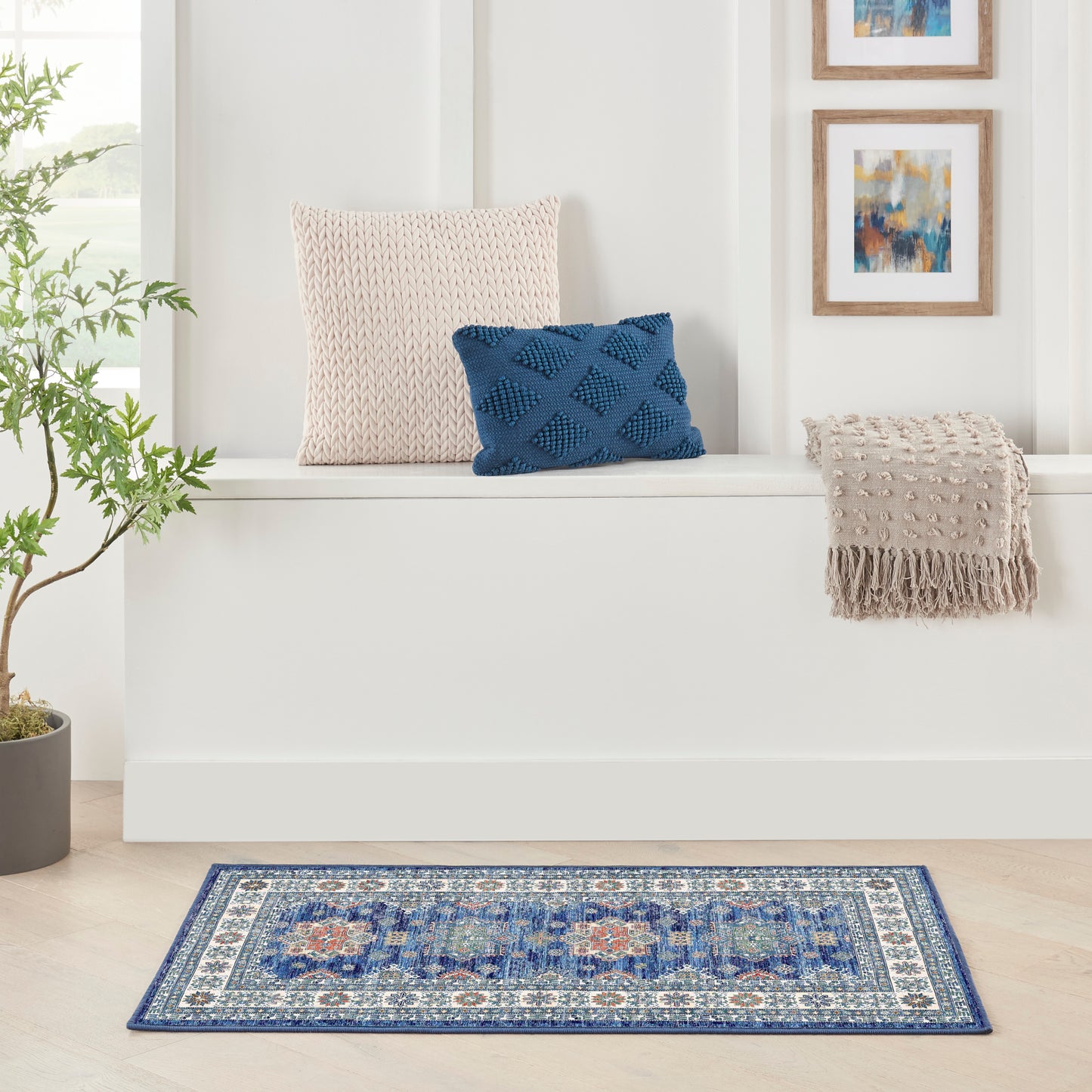 Nourison Home Fulton FUL02 Blue  Traditional Machinemade Rug