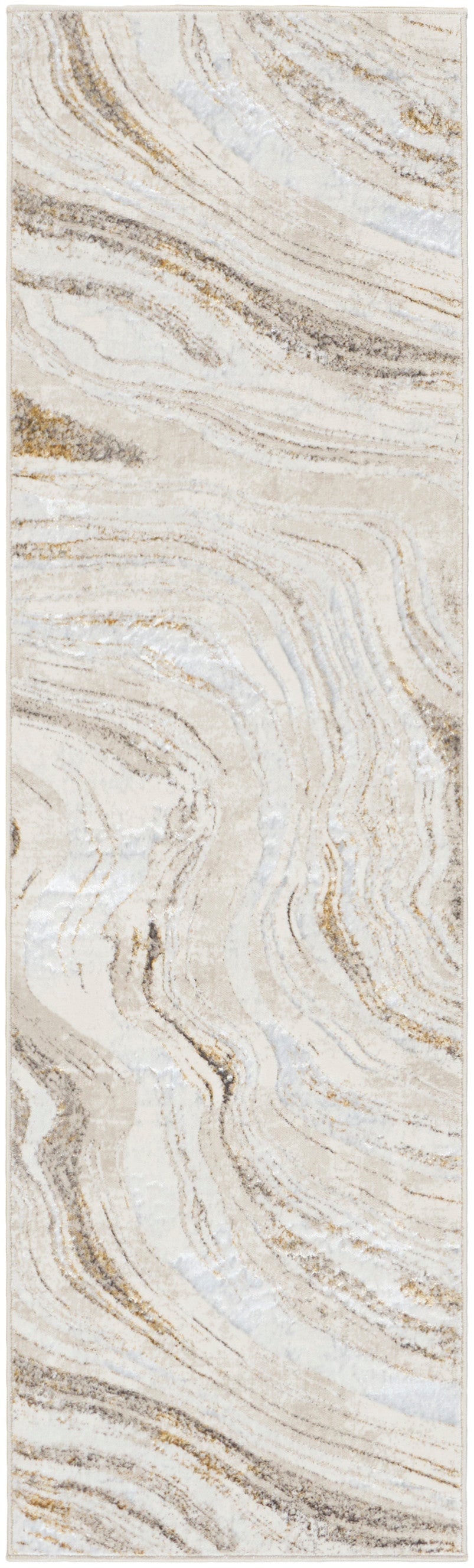 Nourison Home Glitz GLZ22 Grey Gold Contemporary Machinemade Rug