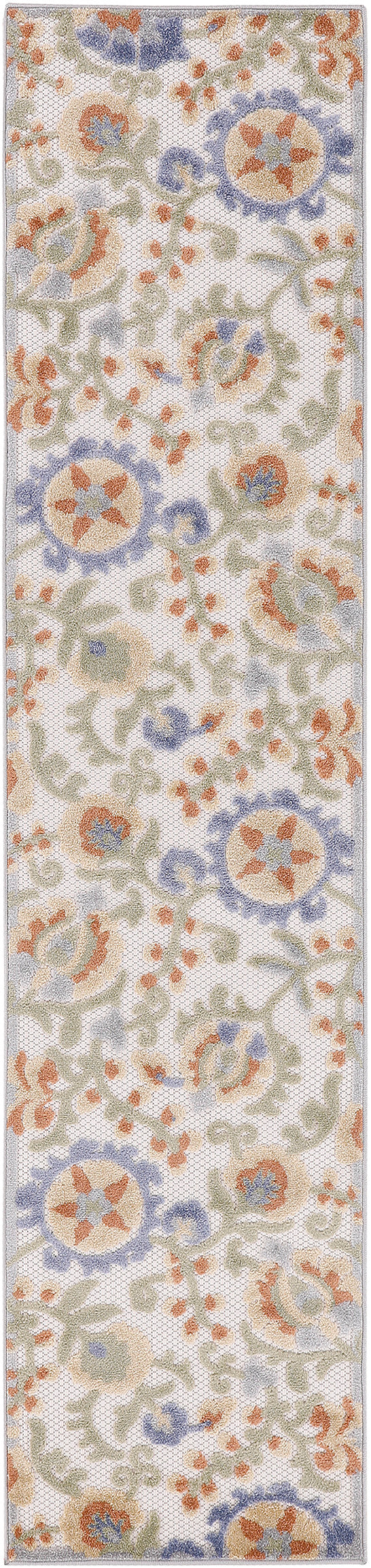 Nourison Home Aloha ALH17 Ivory Blue Contemporary Machinemade Rug