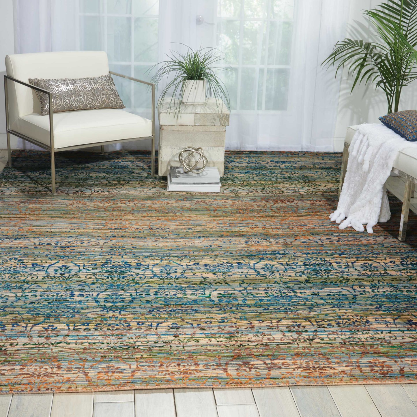 Nourison Home Rhapsody RH003 Beige Blue  Transitional Loom Rug