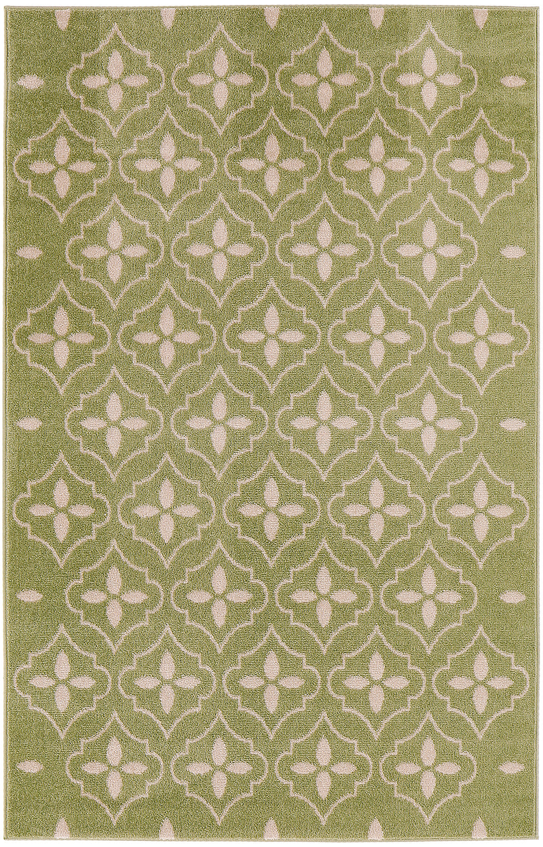 Nourison Home Nourison Essentials NRE04 Green Ivory  Contemporary Machinemade Rug