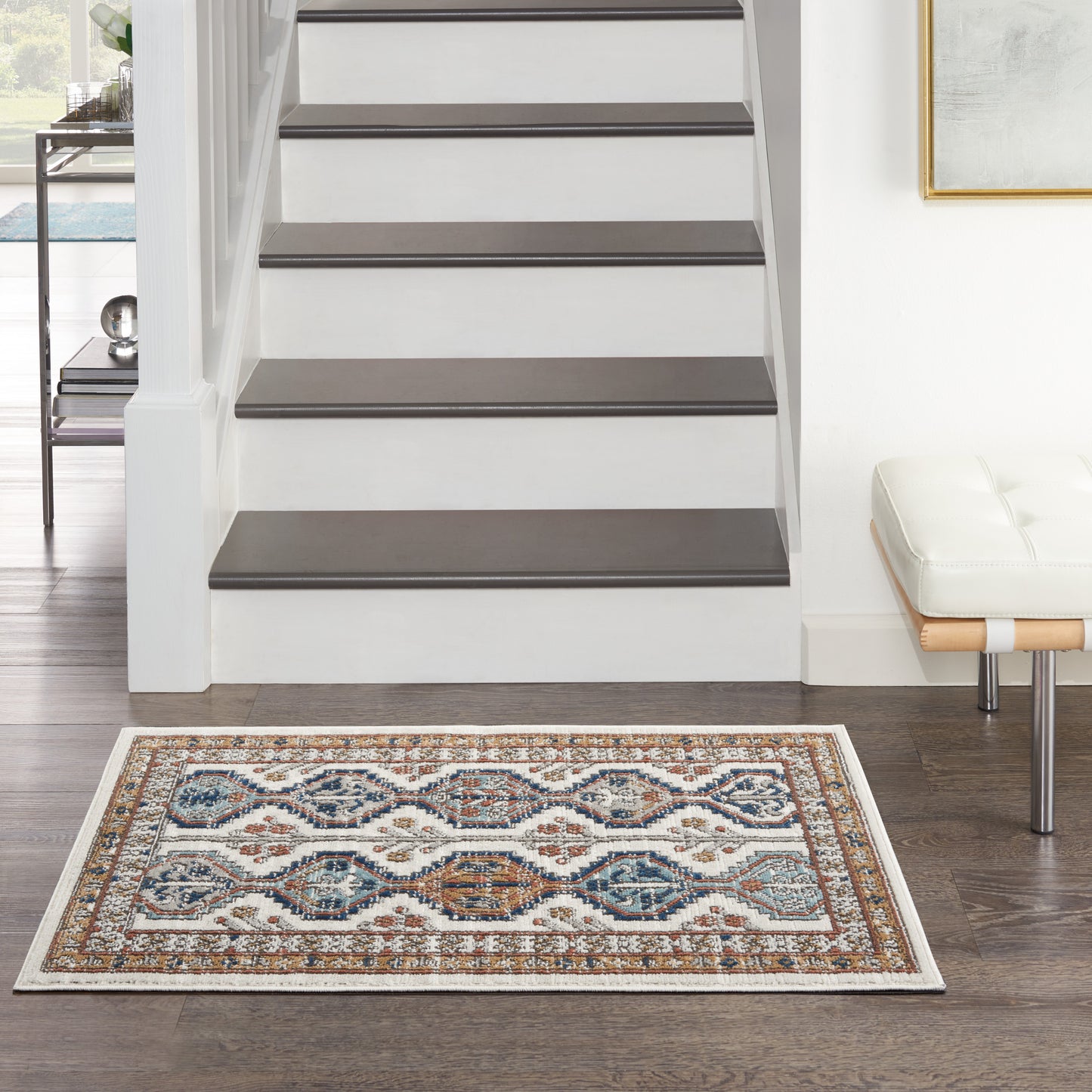 Nourison Home Quarry QUA15 Ivory Multi  Contemporary Machinemade Rug