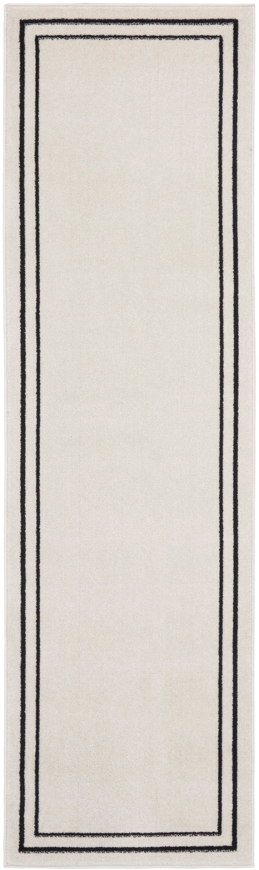 Nourison Home Nourison Essentials NRE02 Ivory Black  Contemporary Machinemade Rug