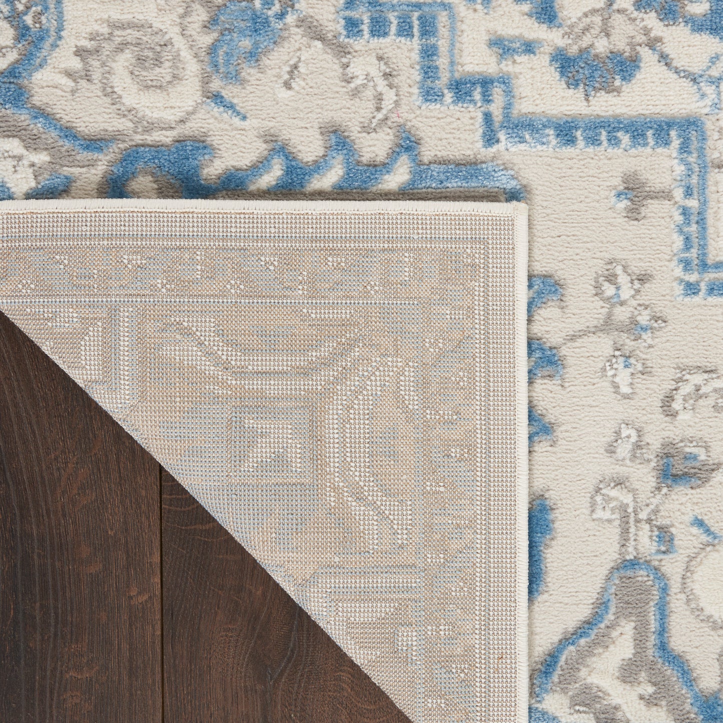 Nourison Home Elation ETN10 Ivory Blue  Traditional Machinemade Rug