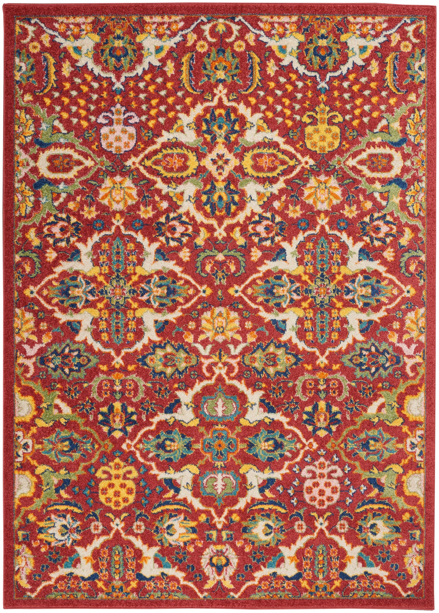 Nourison Home Allur ALR03 Red Multicolor  Transitional Machinemade Rug