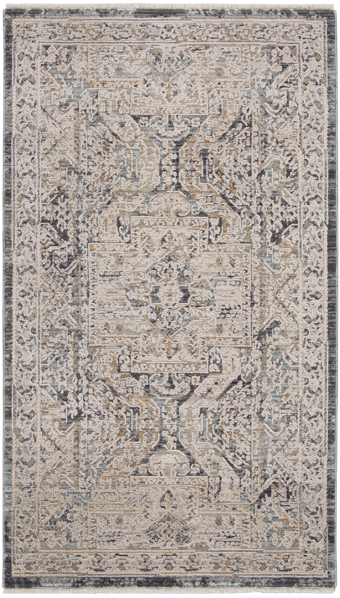 Nourison Home Lynx LNX01 Ivory Charcoal  Transitional Machinemade Rug