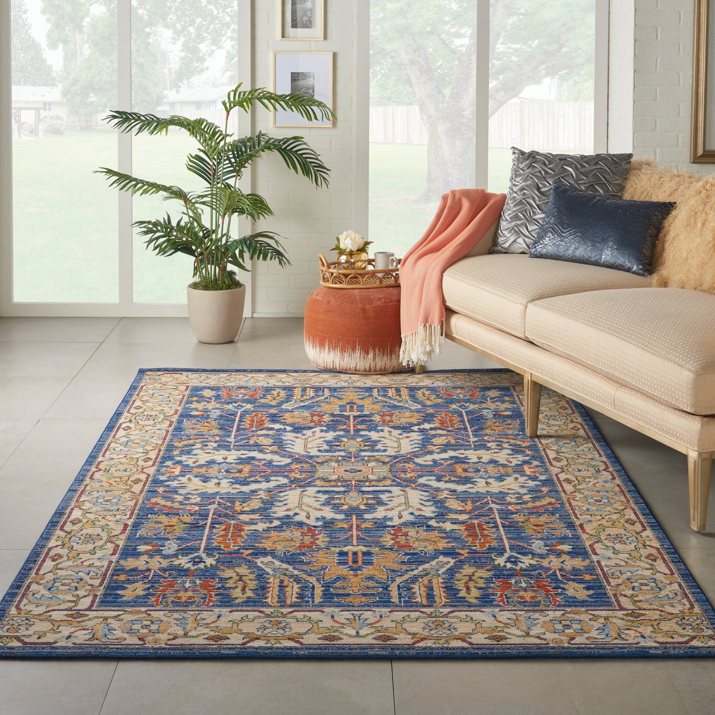 Nourison Home Majestic MST02 Denim Blue  Traditional Woven Rug