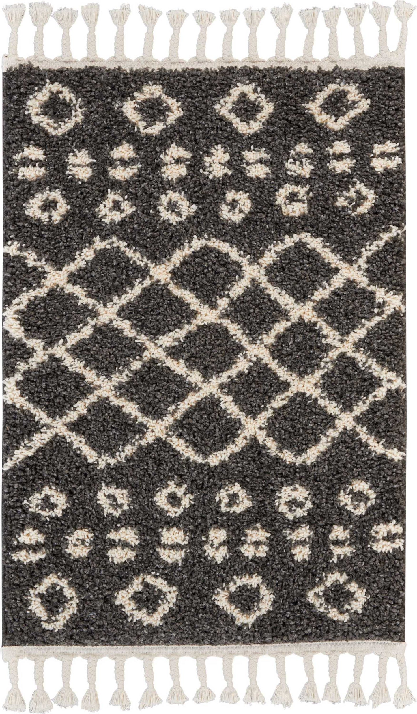 Nourison Home Moroccan Shag MRS02 Charcoal Transitional Machinemade Rug