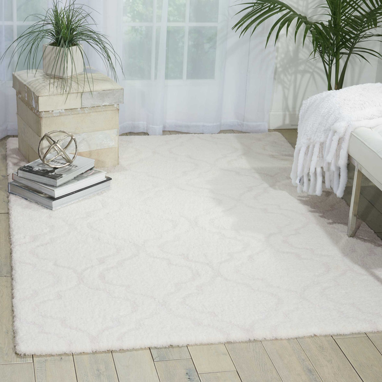 Nourison Home Light & Airy KIT01 White  Transitional Woven Rug