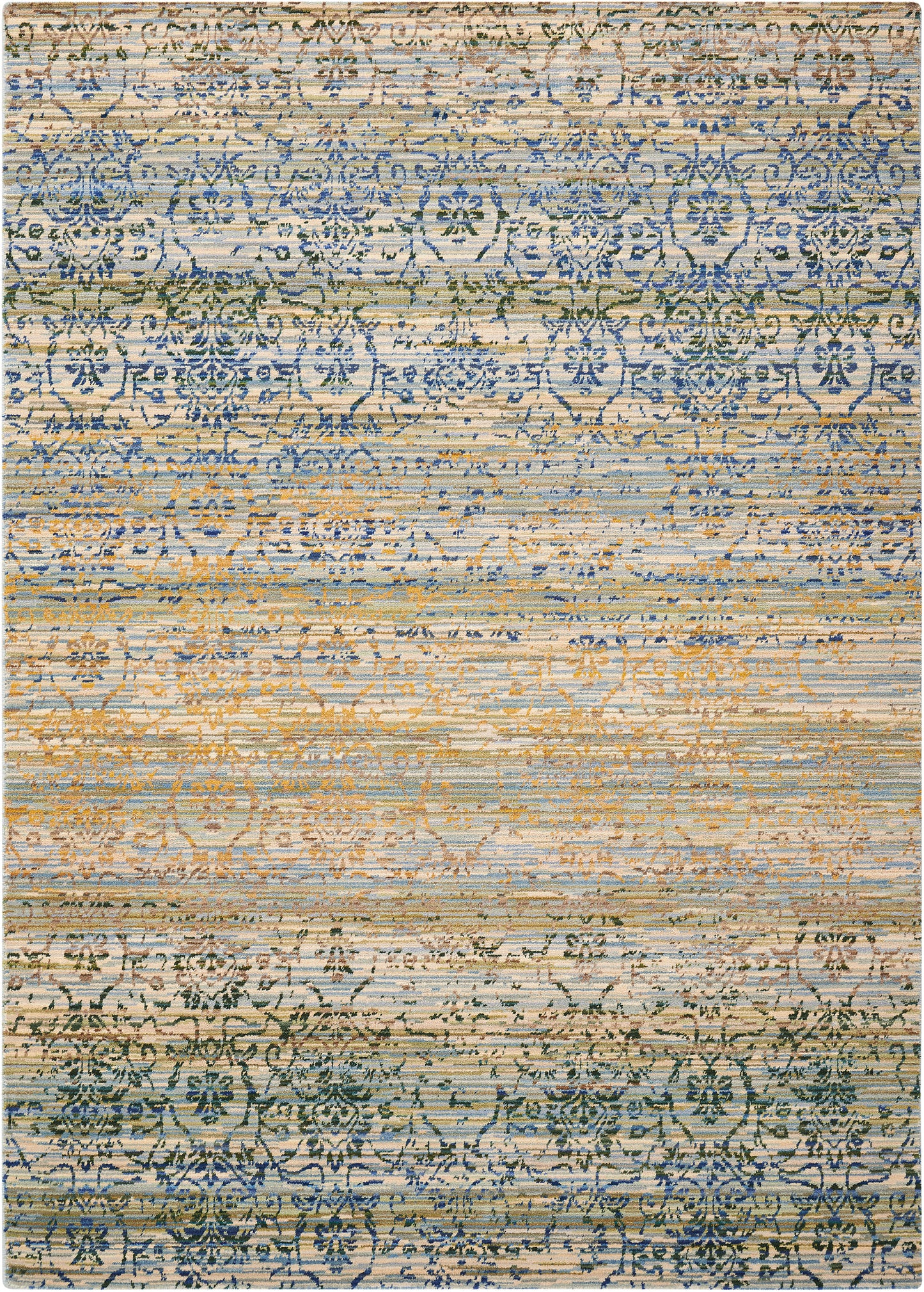 Nourison Home Rhapsody RH003 Beige Blue Transitional Loom Rug