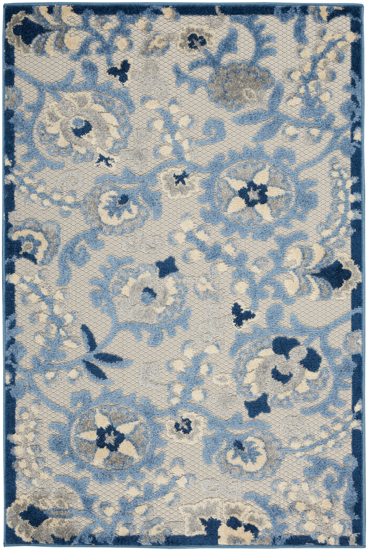 Nourison Home Aloha ALH17 Blue Grey  Contemporary Machinemade Rug