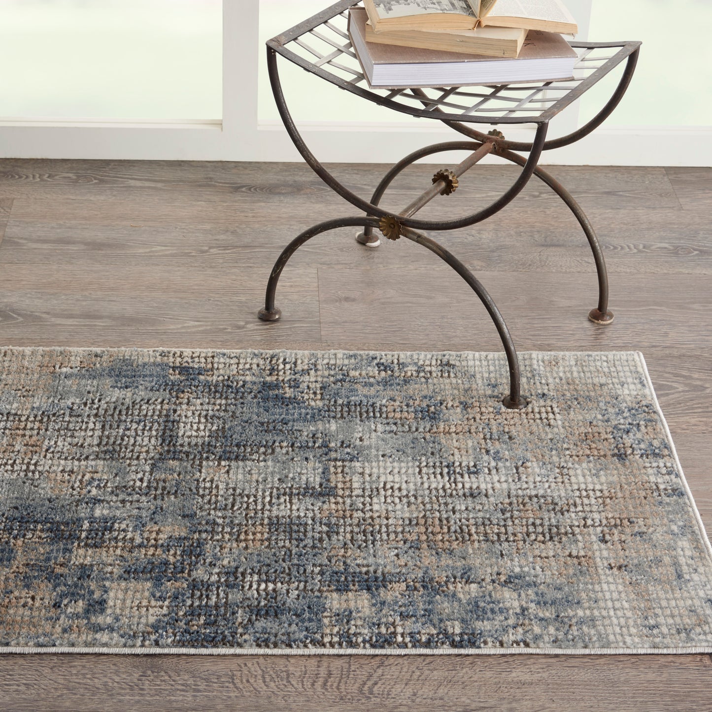 Nourison Home Quarry QUA02 Blue Beige  Contemporary Machinemade Rug