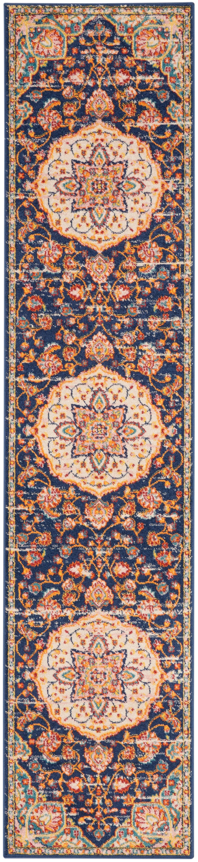 Nourison Home Passion PSN22 Navy Multicolor  Transitional Machinemade Rug