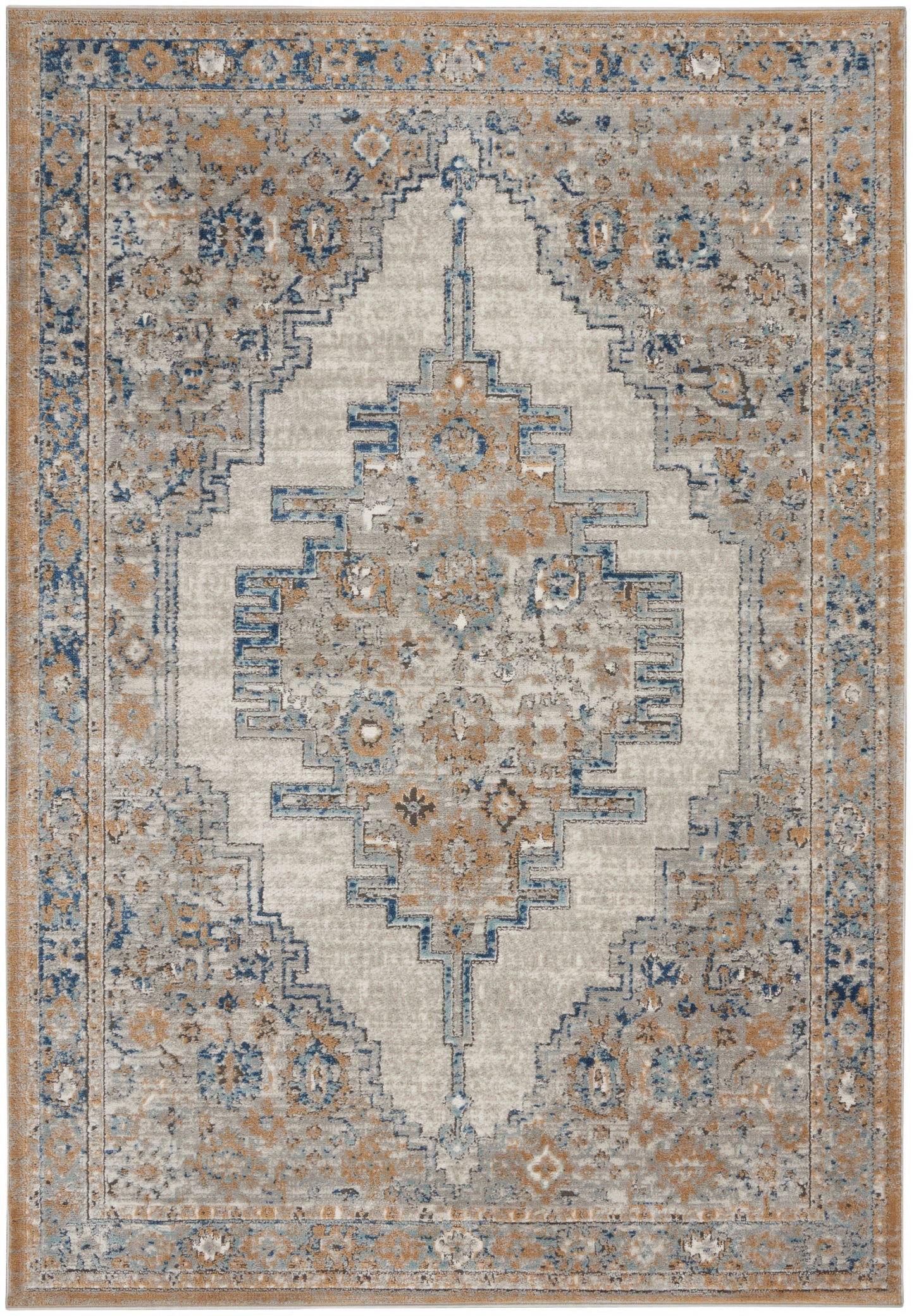 Nourison Home Quarry QUA09 Grey Light Blue  Traditional Machinemade Rug