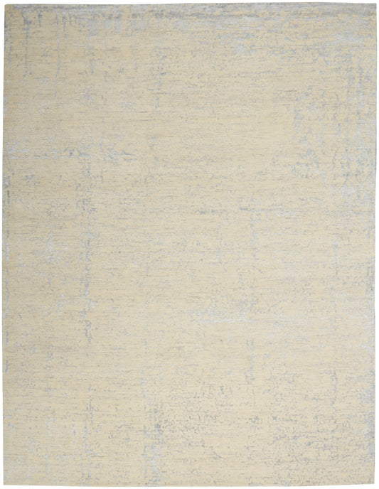 Nourison Home Luna LUN01 Ivory Silver Blue  Contemporary Knotted Rug