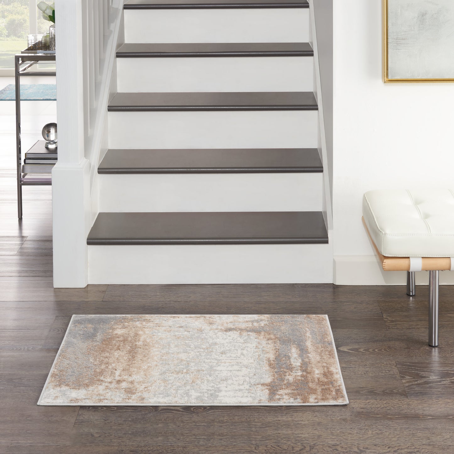 Nourison Home Elation ETN07 Grey Ivory  Contemporary Machinemade Rug