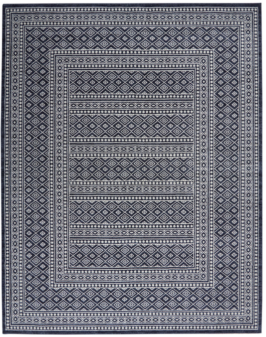 Nourison Home Palermo PMR04 Navy Grey  Contemporary Machinemade Rug