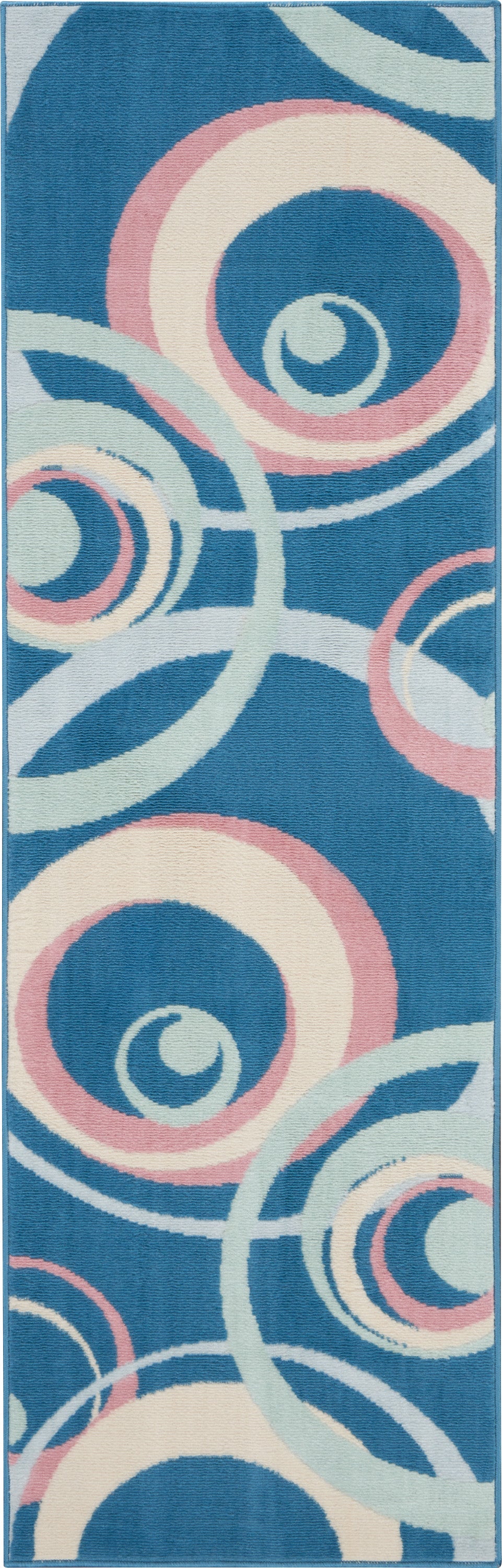 Nourison Home Grafix GRF21 Blue Multi Colored Contemporary Machinemade Rug