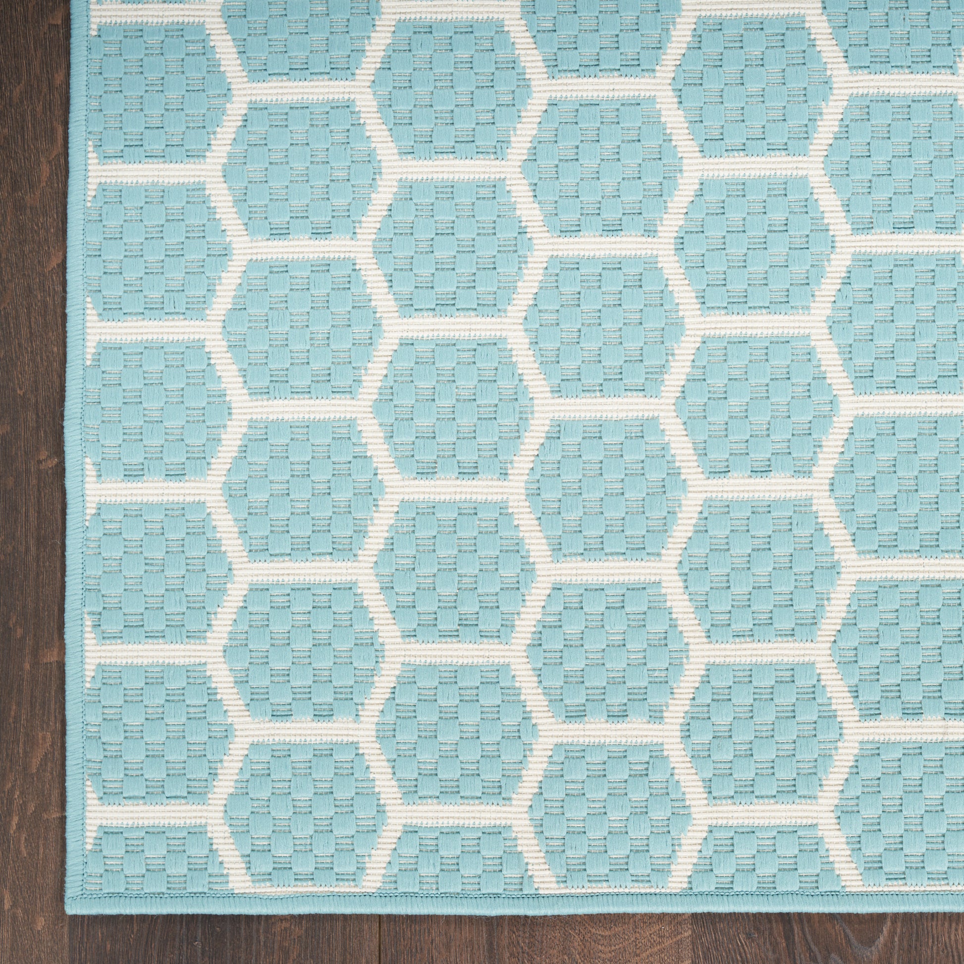 Nourison Home Twist Reversible TWS01 Aqua Contemporary  Rug