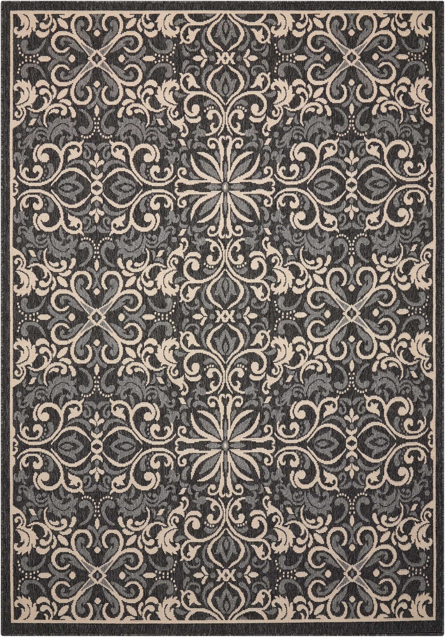 Nourison Home Caribbean CRB12 Charcoal  Transitional Machinemade Rug