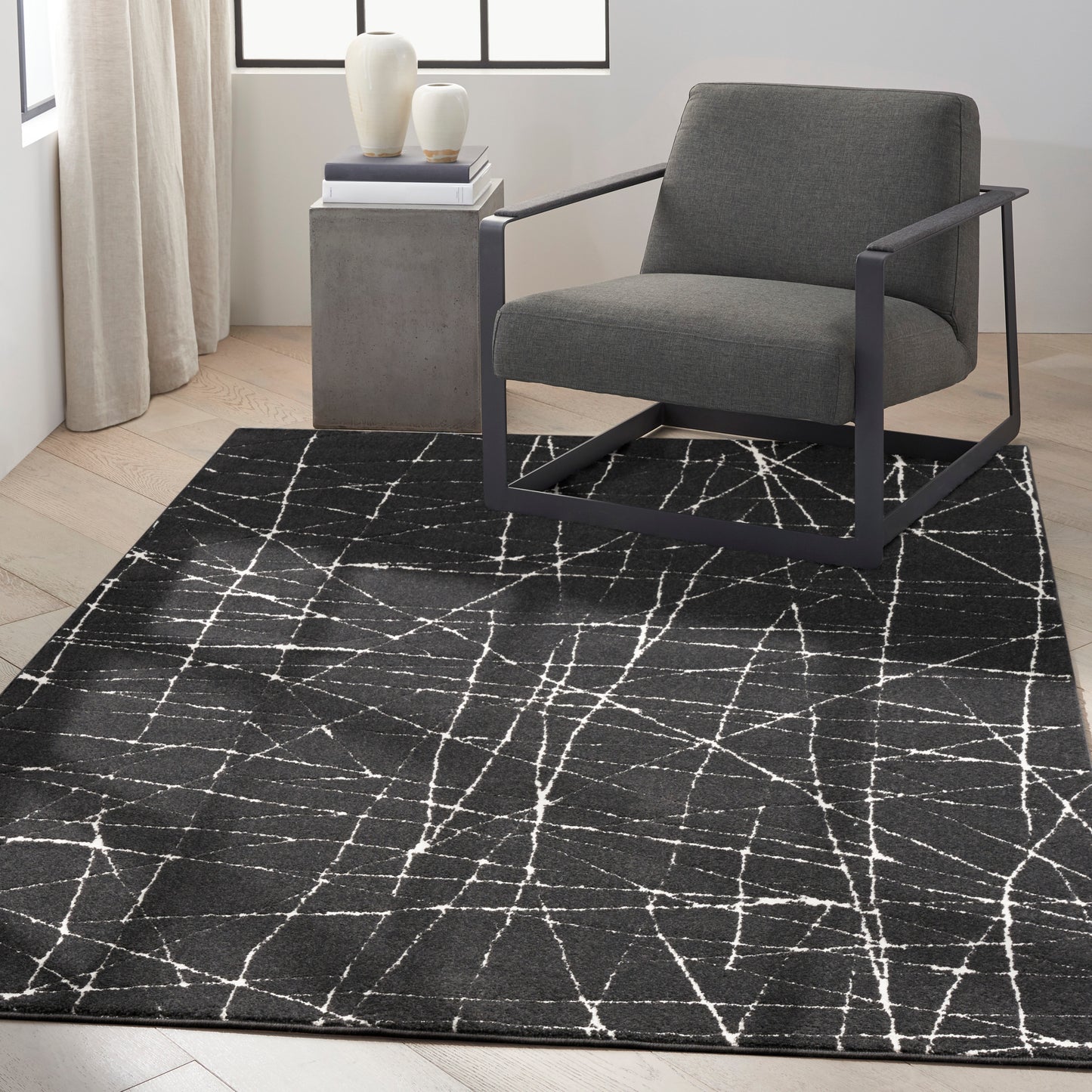 Calvin Klein Ck023 Balance BLN02 Black Ivory  Contemporary Machinemade Rug