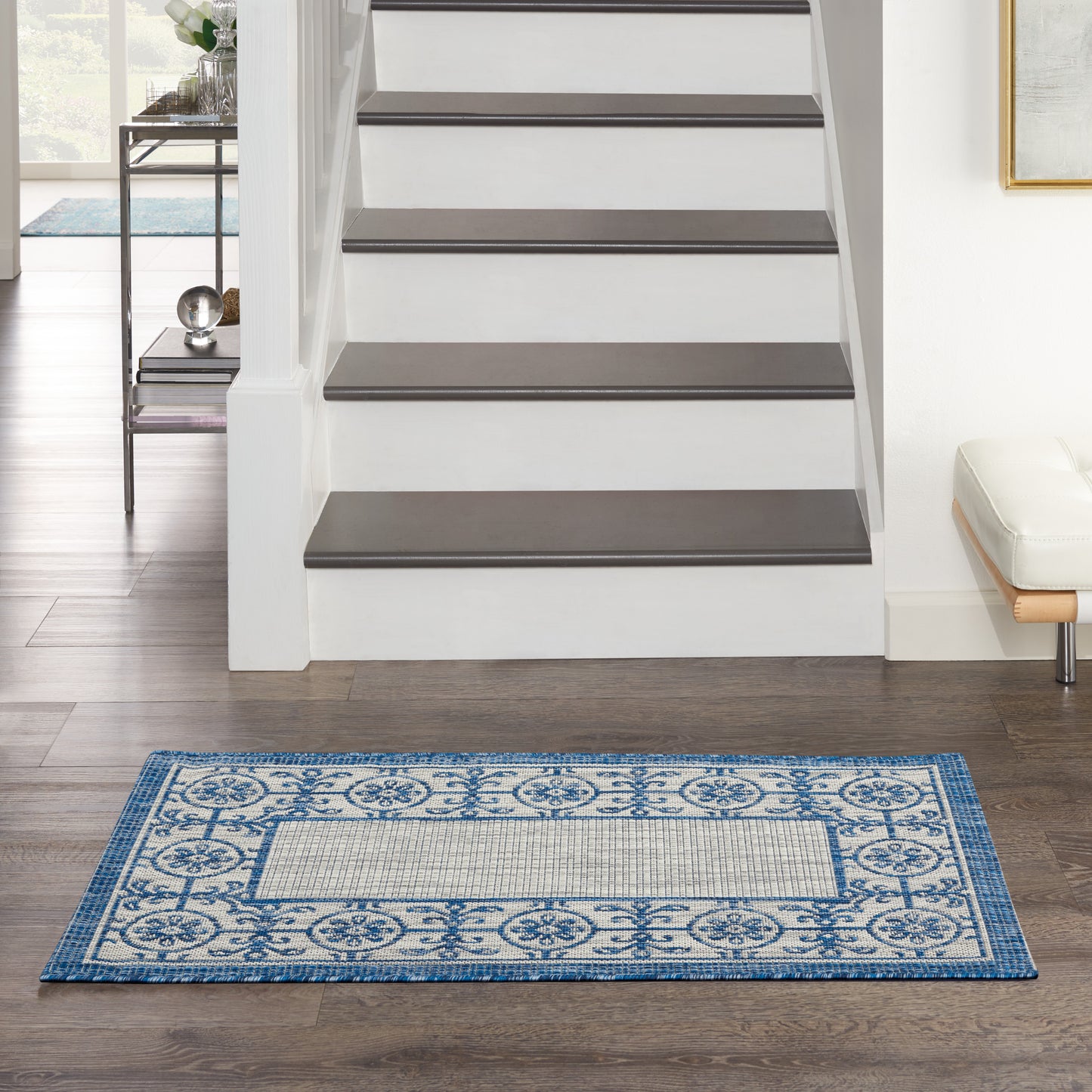 Nourison Home Country Side CTR03 Ivory Blue  Transitional Machinemade Rug