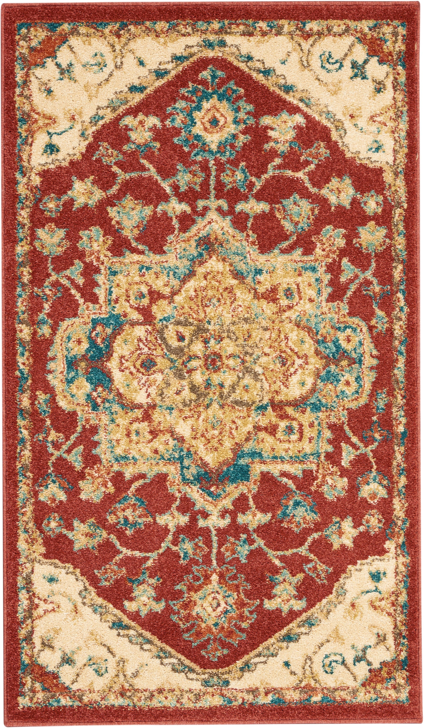 Nourison Home Traditional Antique TRQ01 Red  Traditional Machinemade Rug
