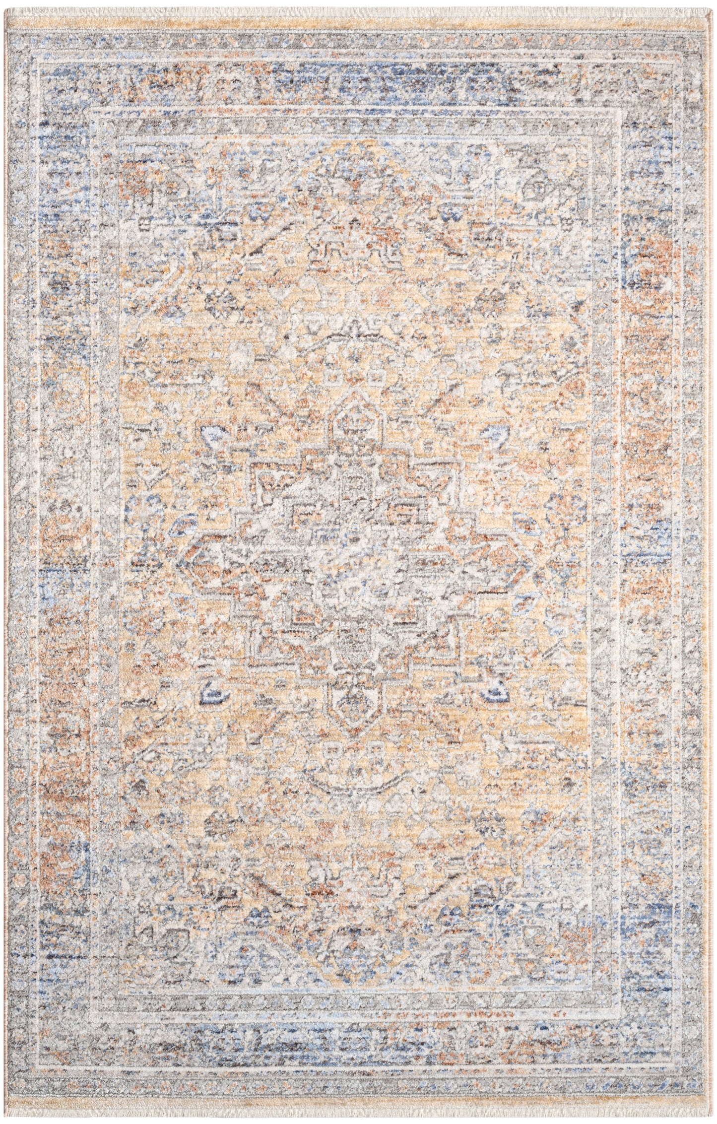 Nourison Home Elegant Heirlooms ELH01 Grey Gold  Traditional Machinemade Rug