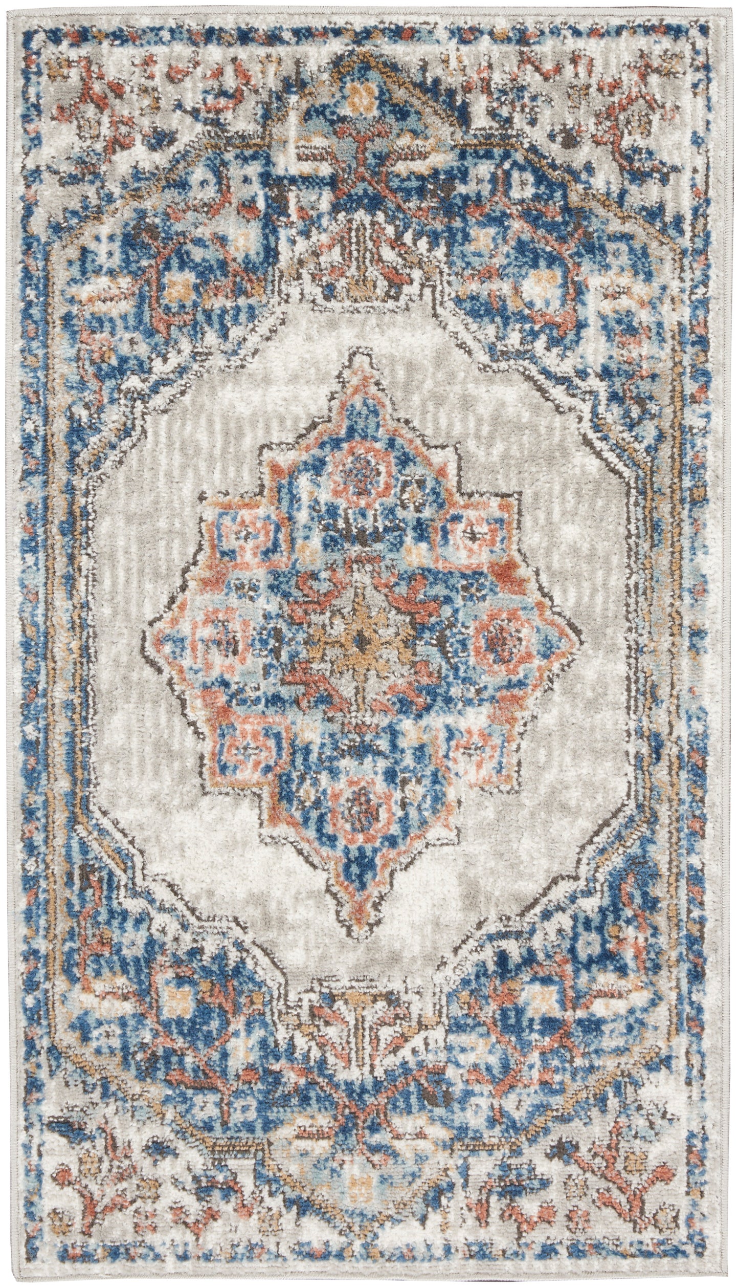 Nourison Home Quarry QUA12 Blue Grey Traditional Machinemade Rug