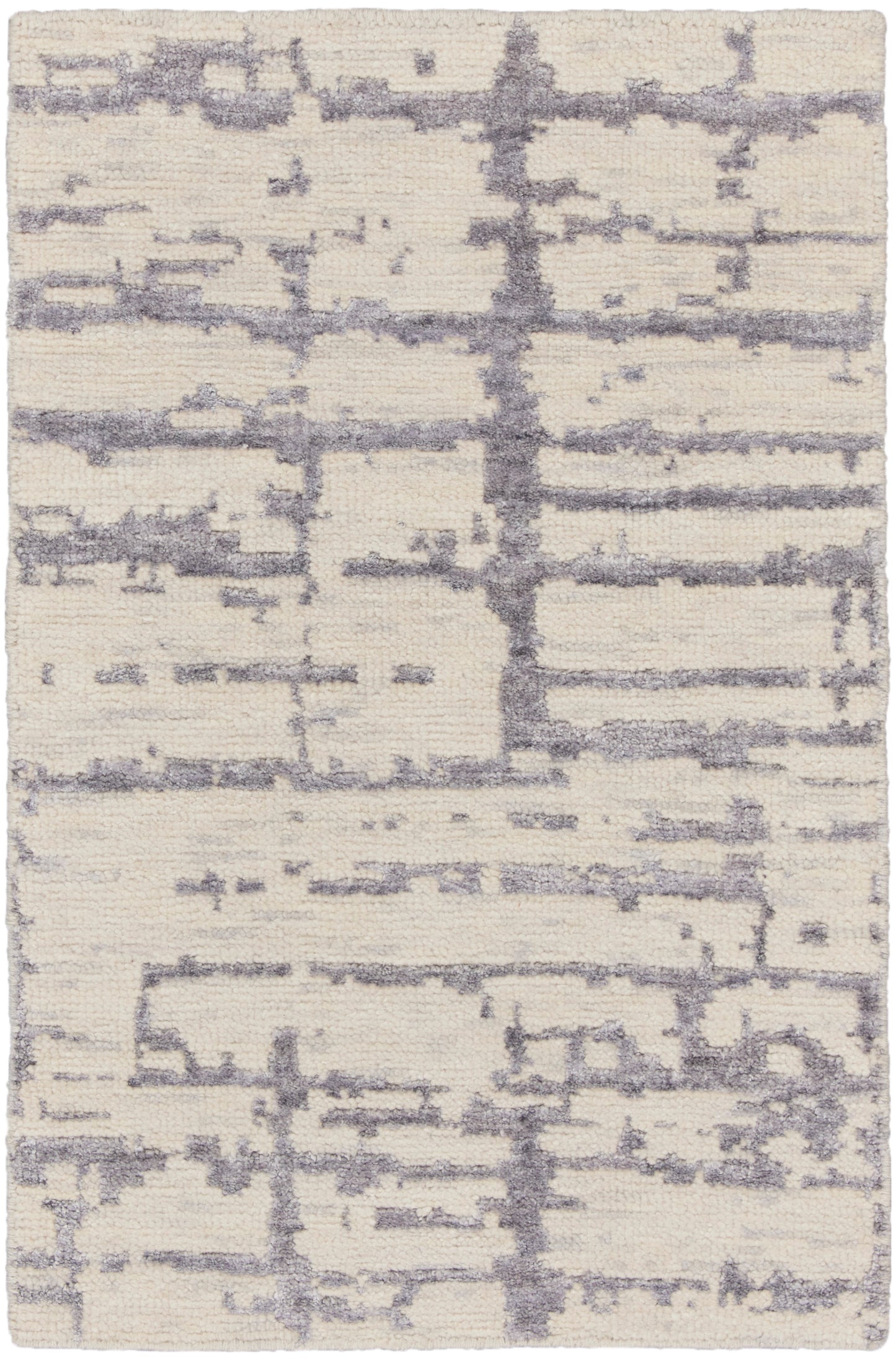 Nourison Home Luna LUN02 Ivory Grey Contemporary Knotted Rug