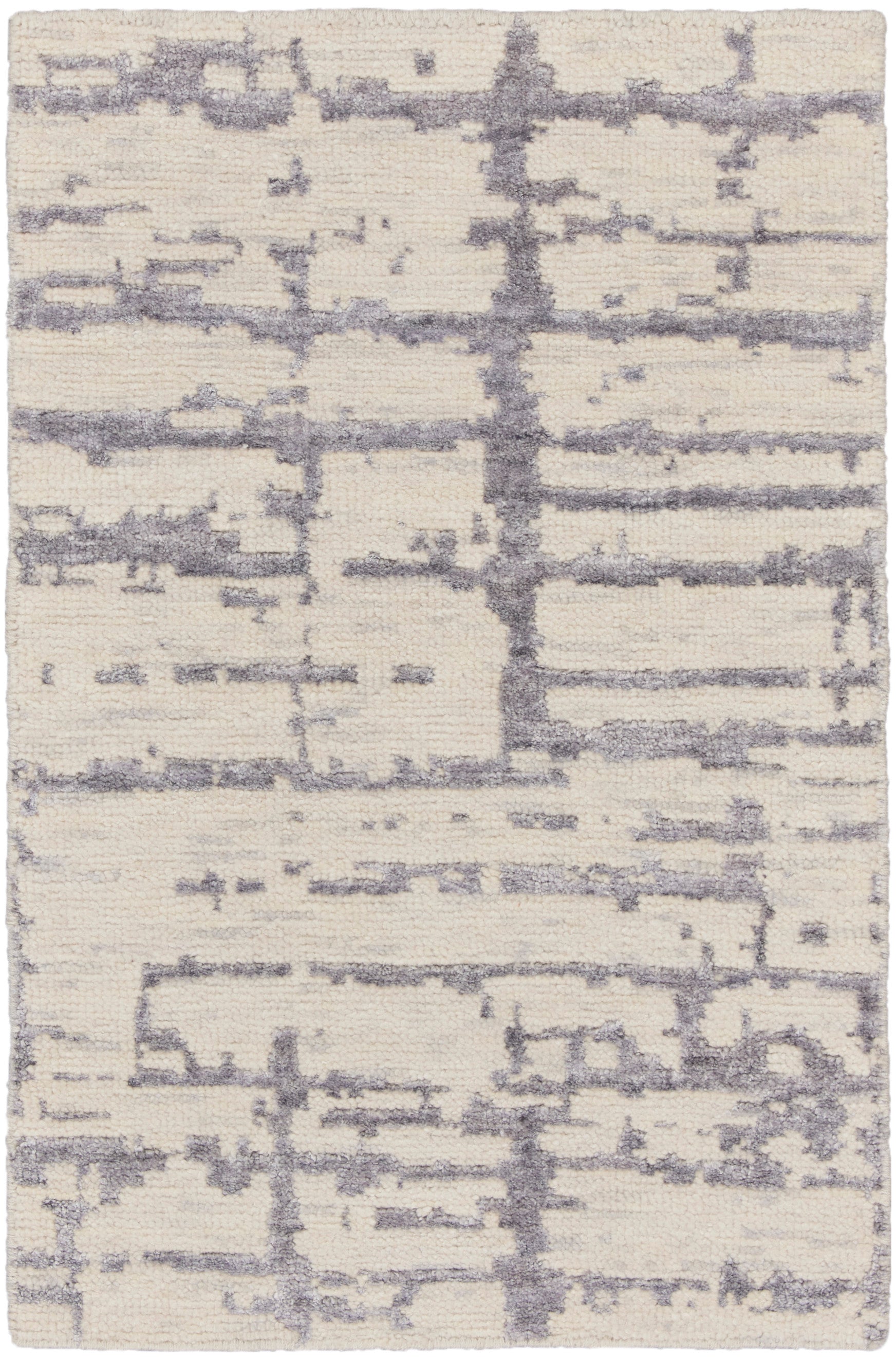 Nourison Home Luna LUN02 Ivory Grey Contemporary Knotted Rug