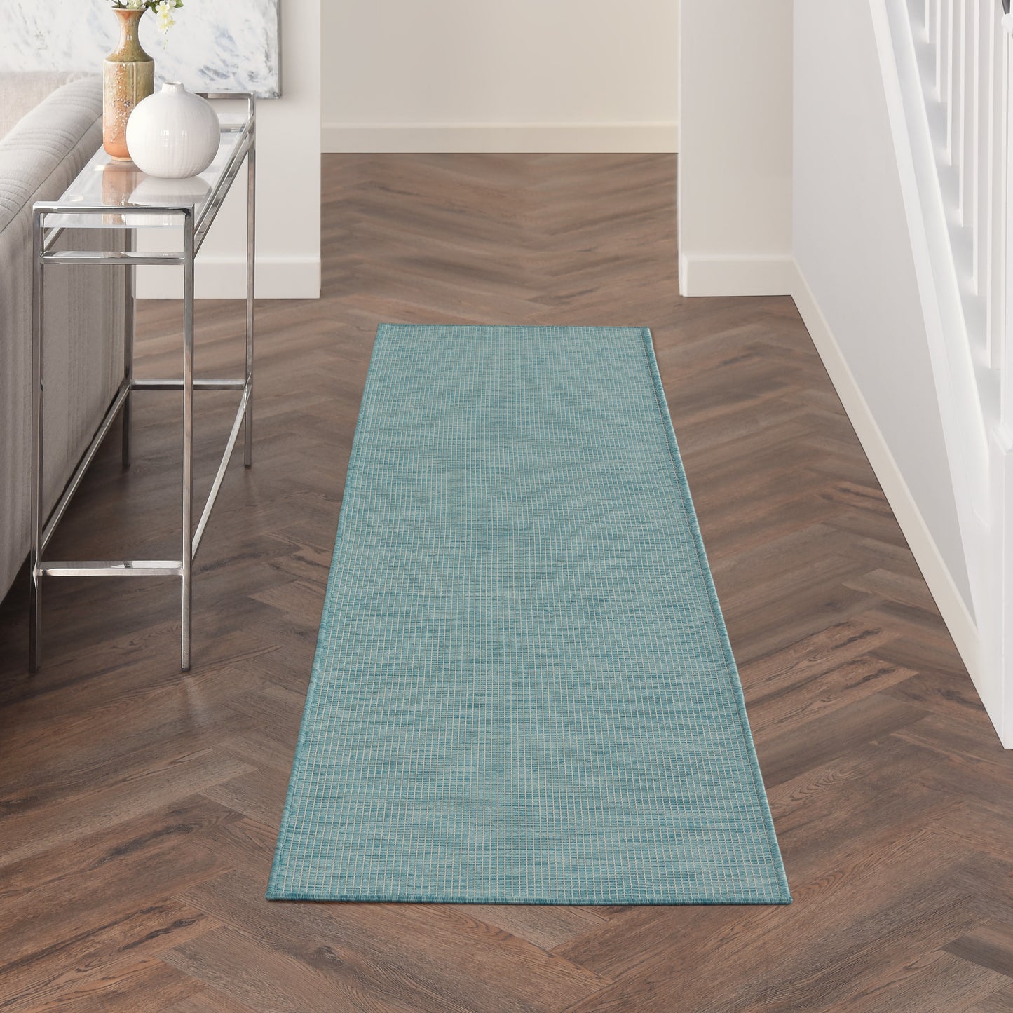 Nourison Home Positano POS01 Aqua  Contemporary Machinemade Rug