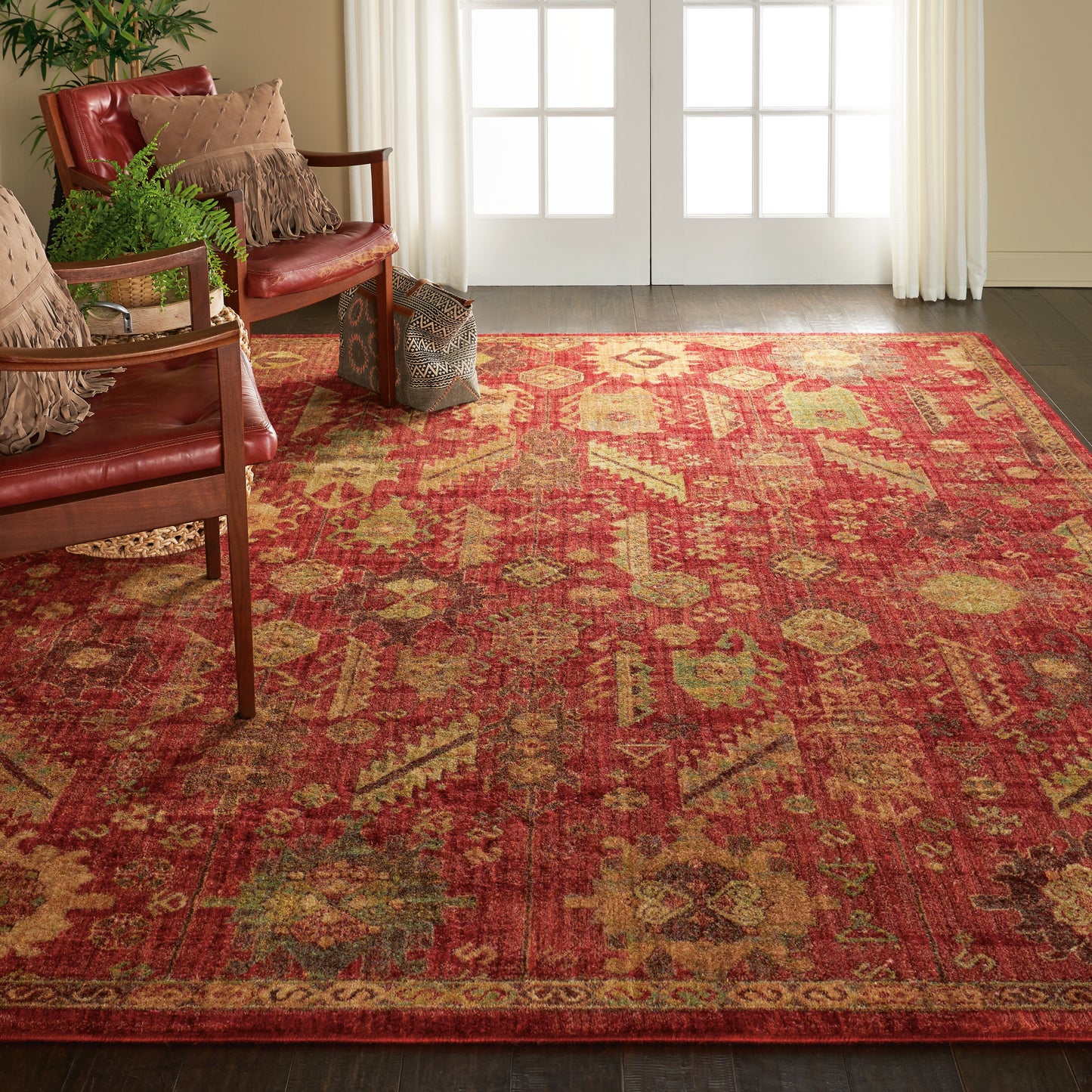 Nourison Home Jewel JEL04 Red  Traditional Machinemade Rug