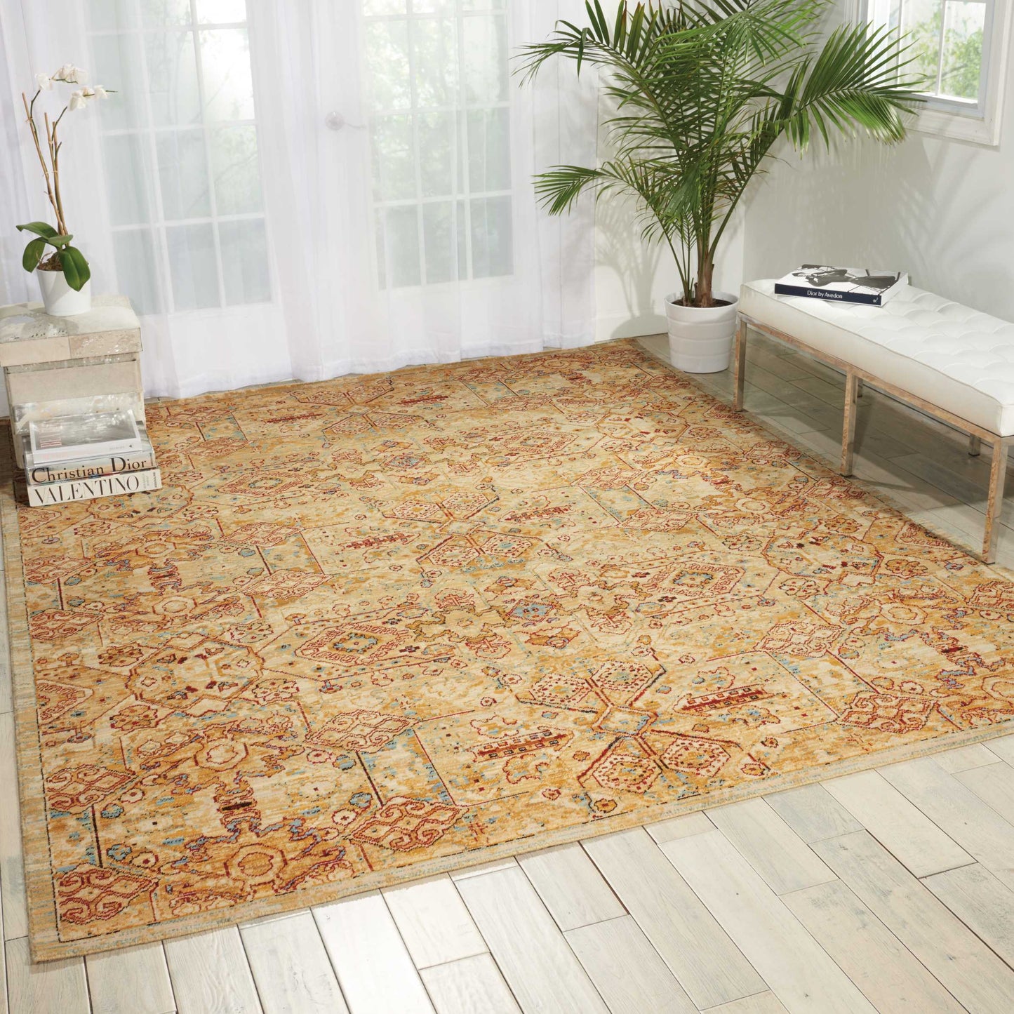 Nourison Home Rhapsody RH008 Light Gold  Transitional Loom Rug