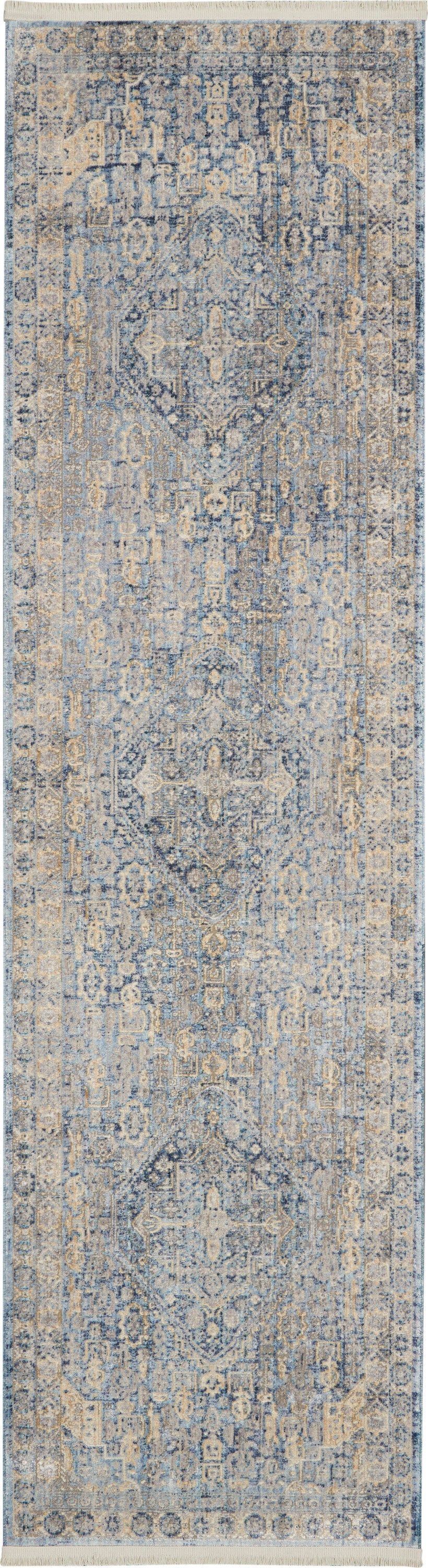 Nourison Home Lustrous Weave LUW02 Blue Ivory  Machinemade Rug