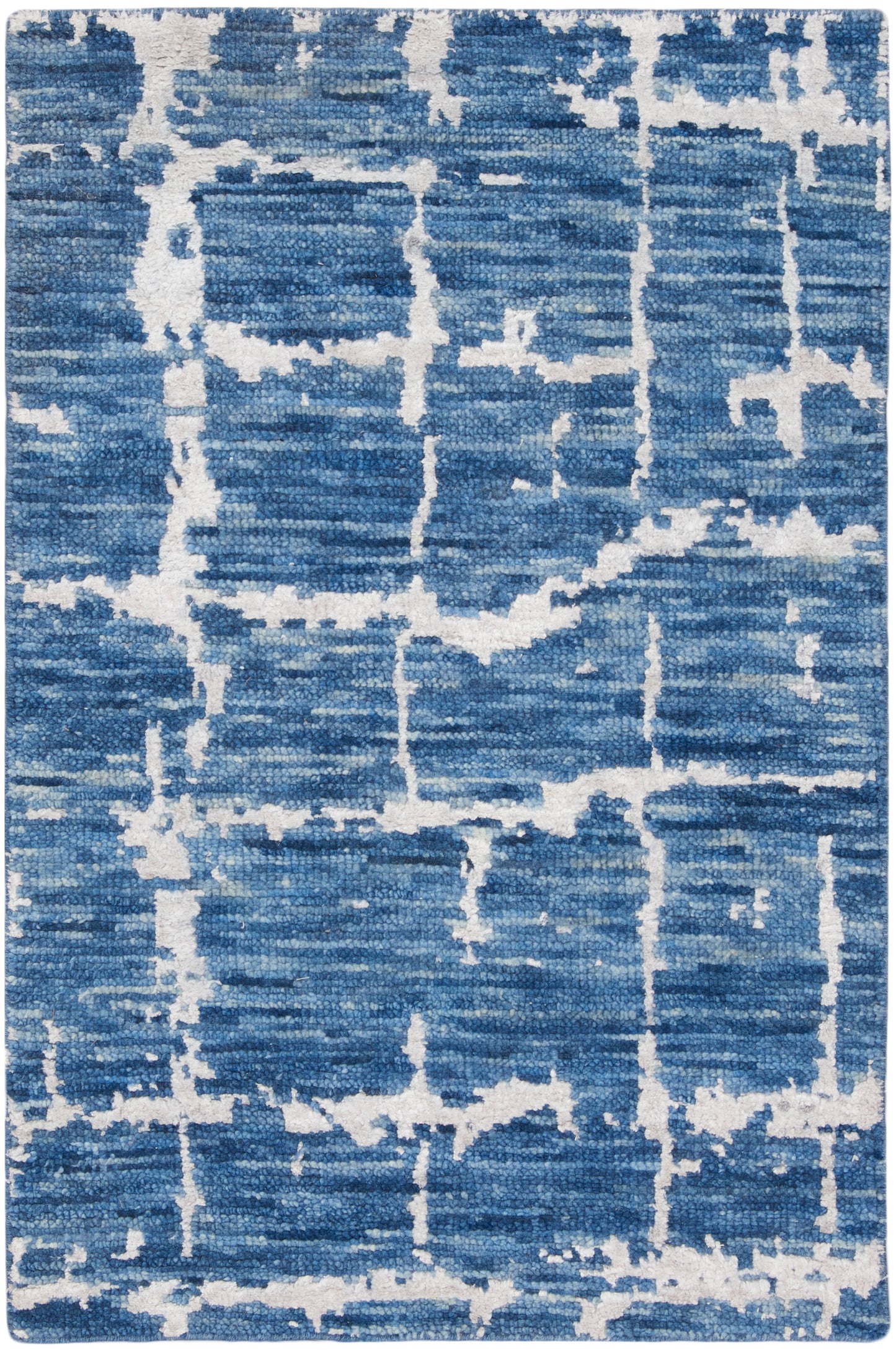 Nourison Home Luna LUN02 Blue Silver Contemporary Knotted Rug