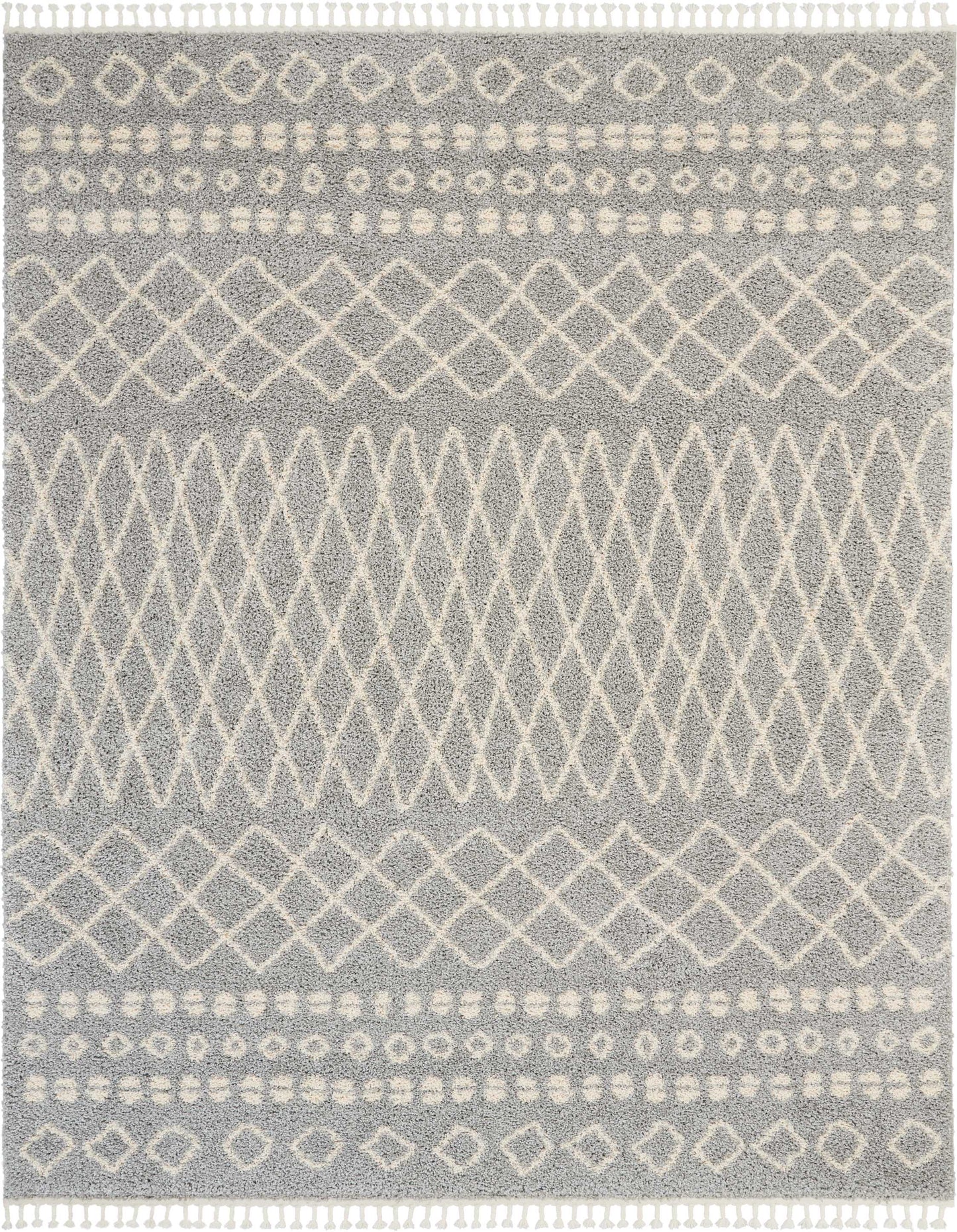 Nourison Home Moroccan Shag MRS02 Silver  Transitional Machinemade Rug