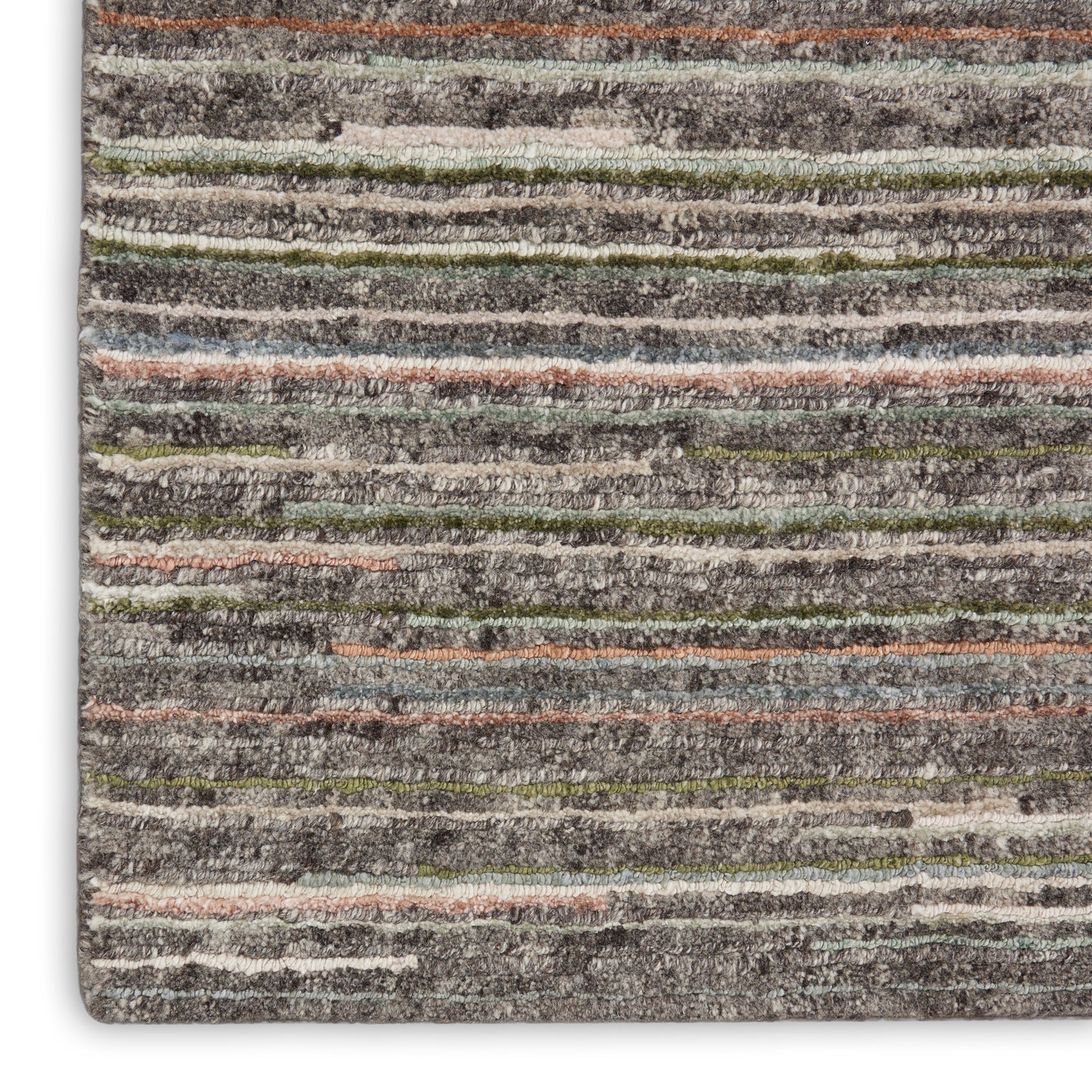 Nourison Home Plateau PAE01 Grey Green  Contemporary Knotted Rug