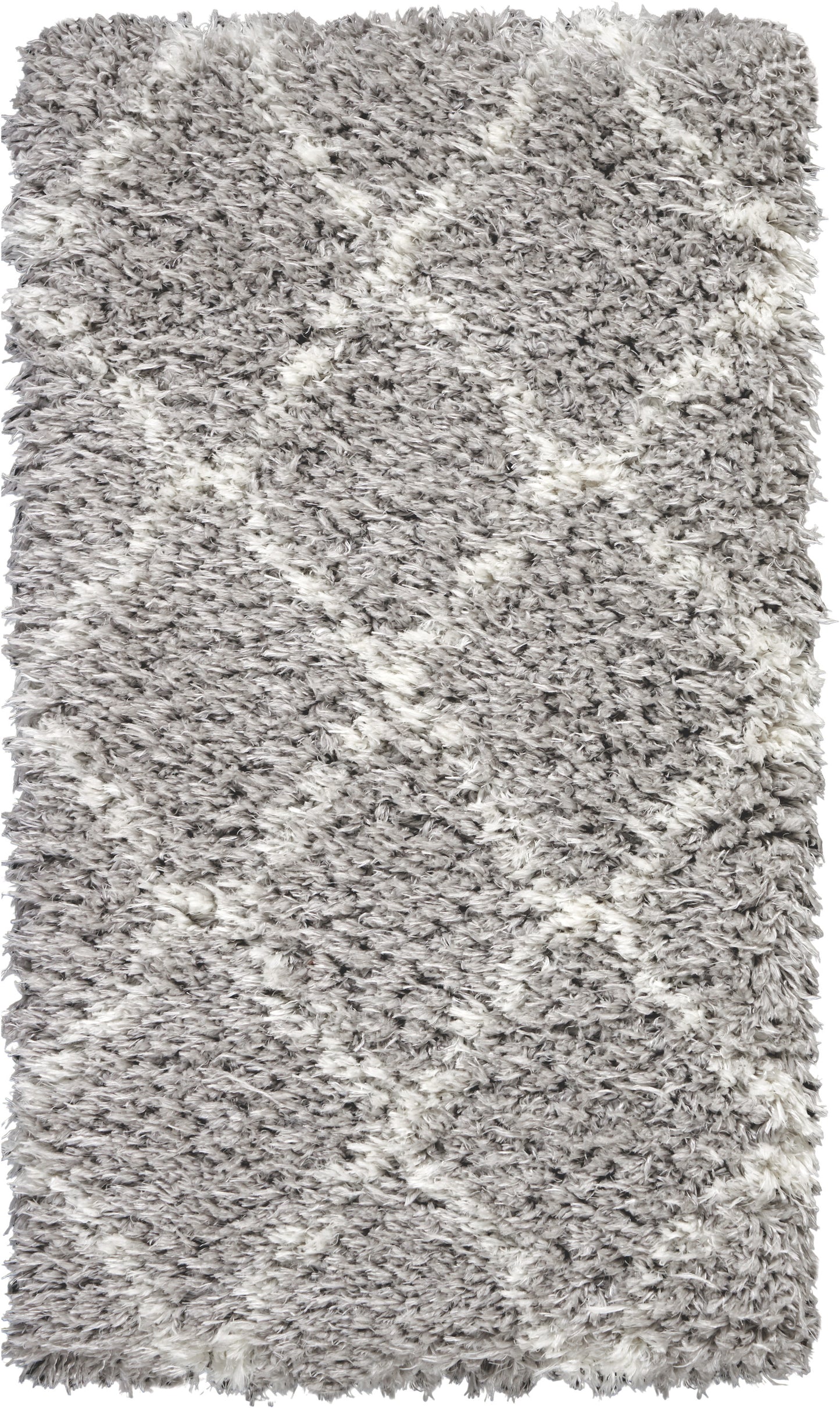 Nourison Home Luxe Shag LXS02 Grey Ivory Contemporary Machinemade Rug