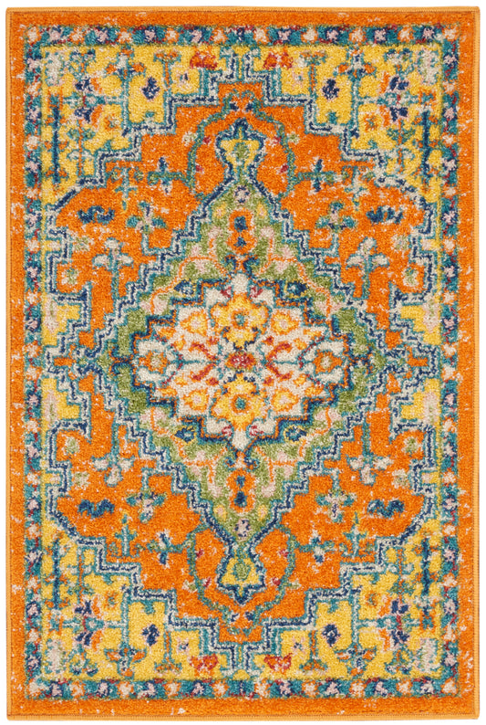 Nourison Home Allur ALR01 Orange Multicolor Transitional Machinemade Rug